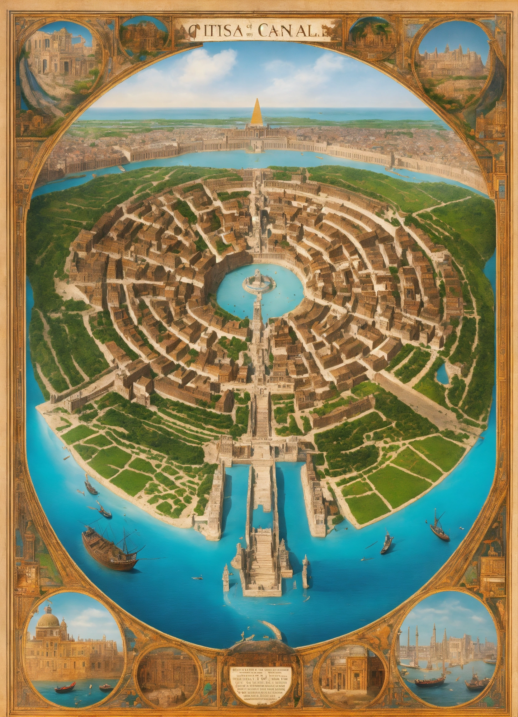 Lexica - City surrounded by a large ring of water along the outside of ...