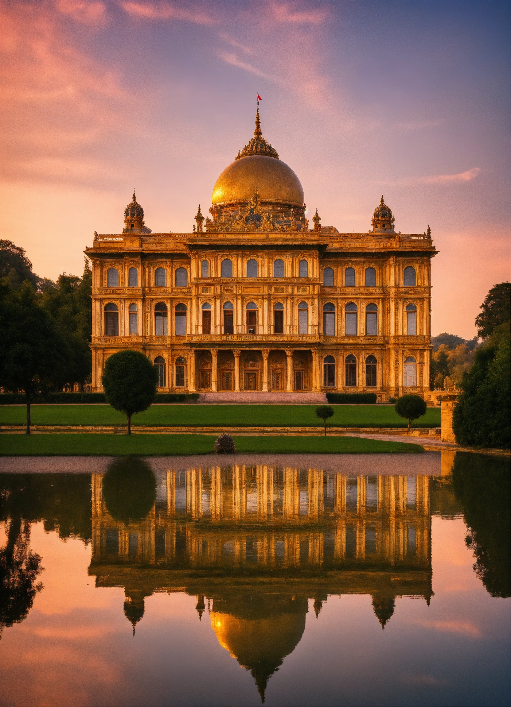 Lexica - A beautiful palace with a dome and a flag