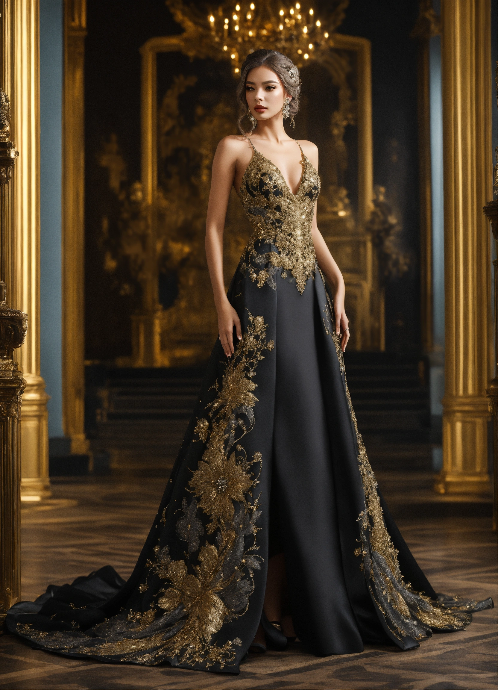 Black and gold debut gown best sale