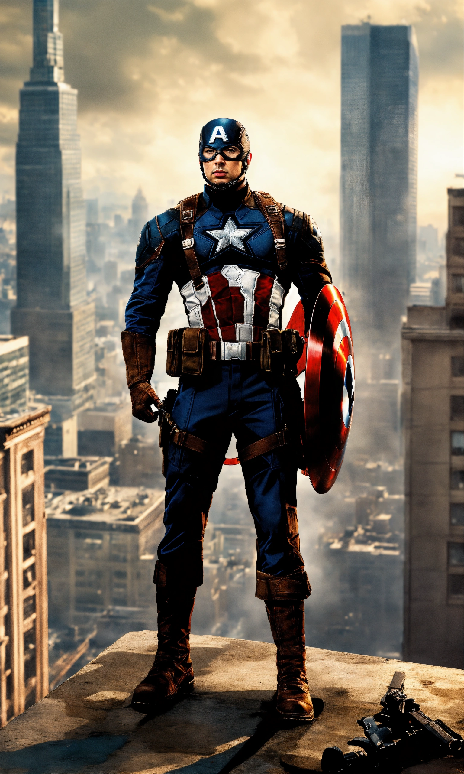 Lexica - Realistic, captain america becomes a sniper, shooting on the ...