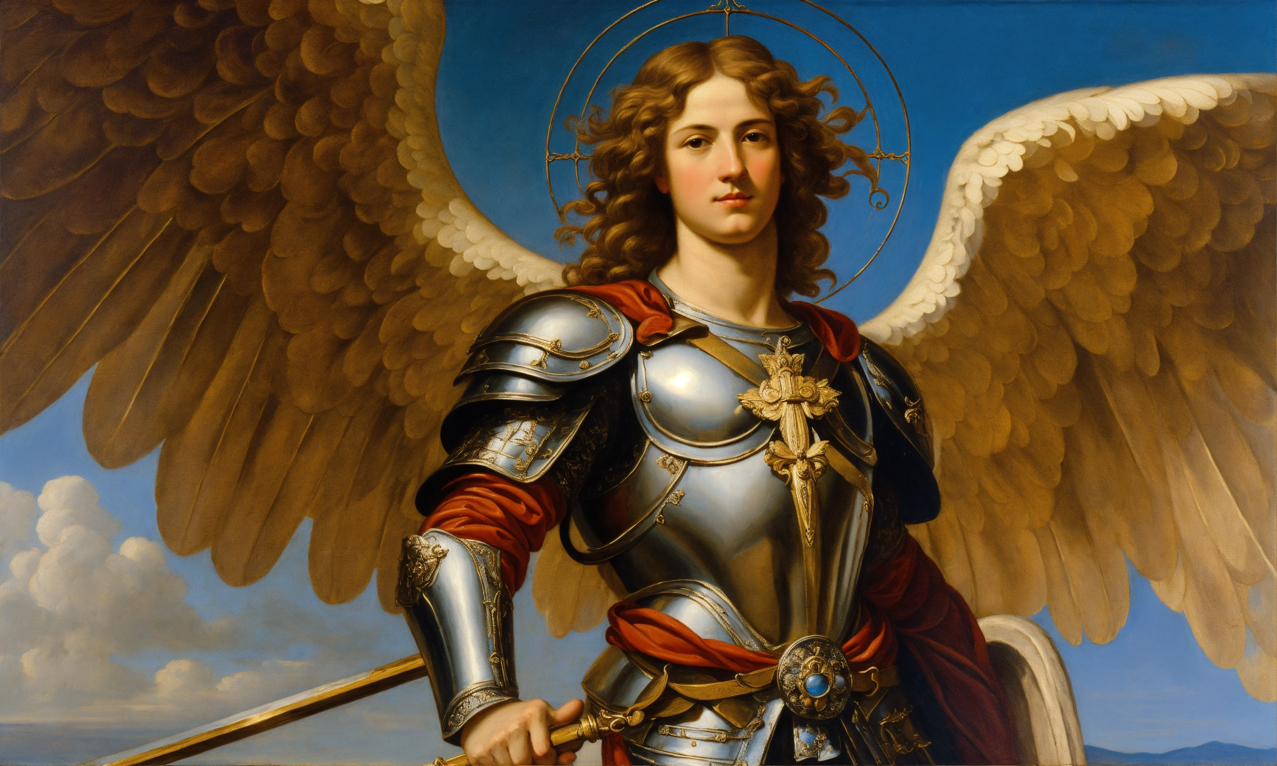 Lexica - Renaissance oil painting close up portrait of arch angel saint ...