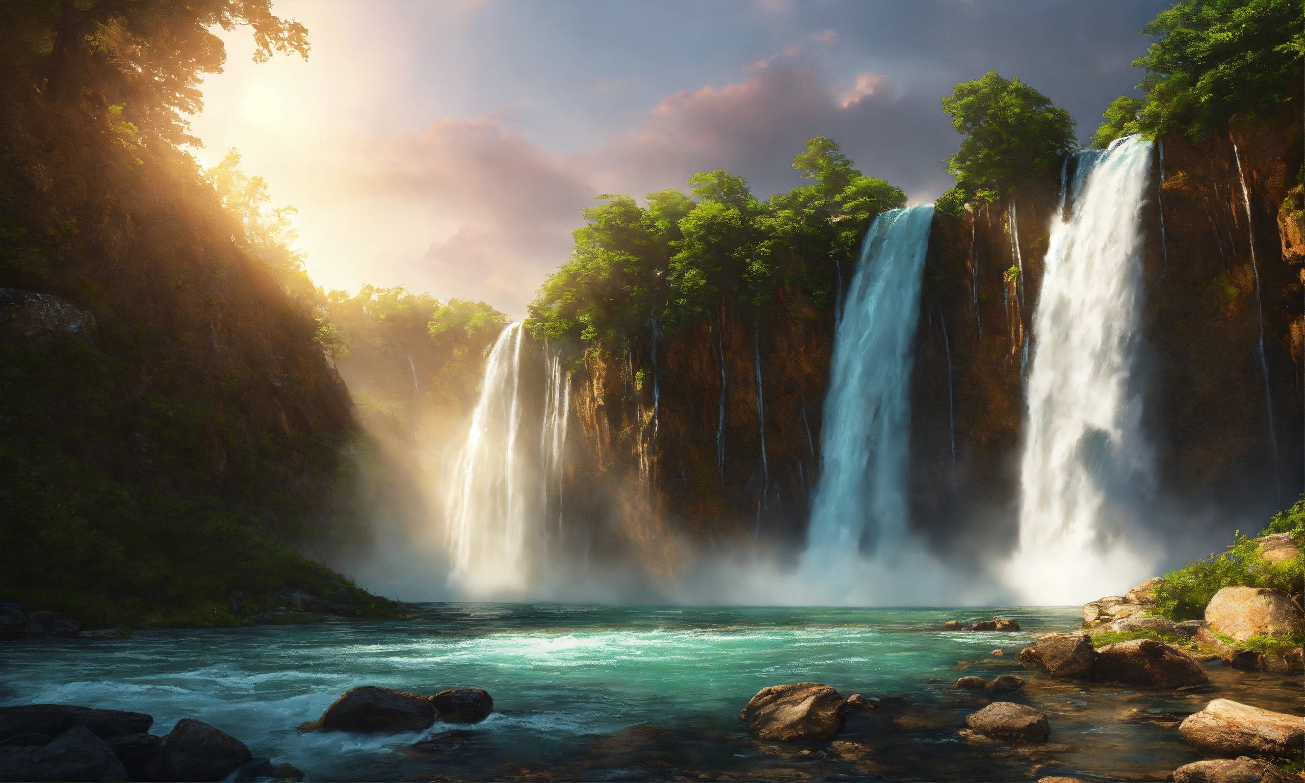 Lexica - Breathtaking, amazing, powerfull waterfalls , 4K, ultra ...