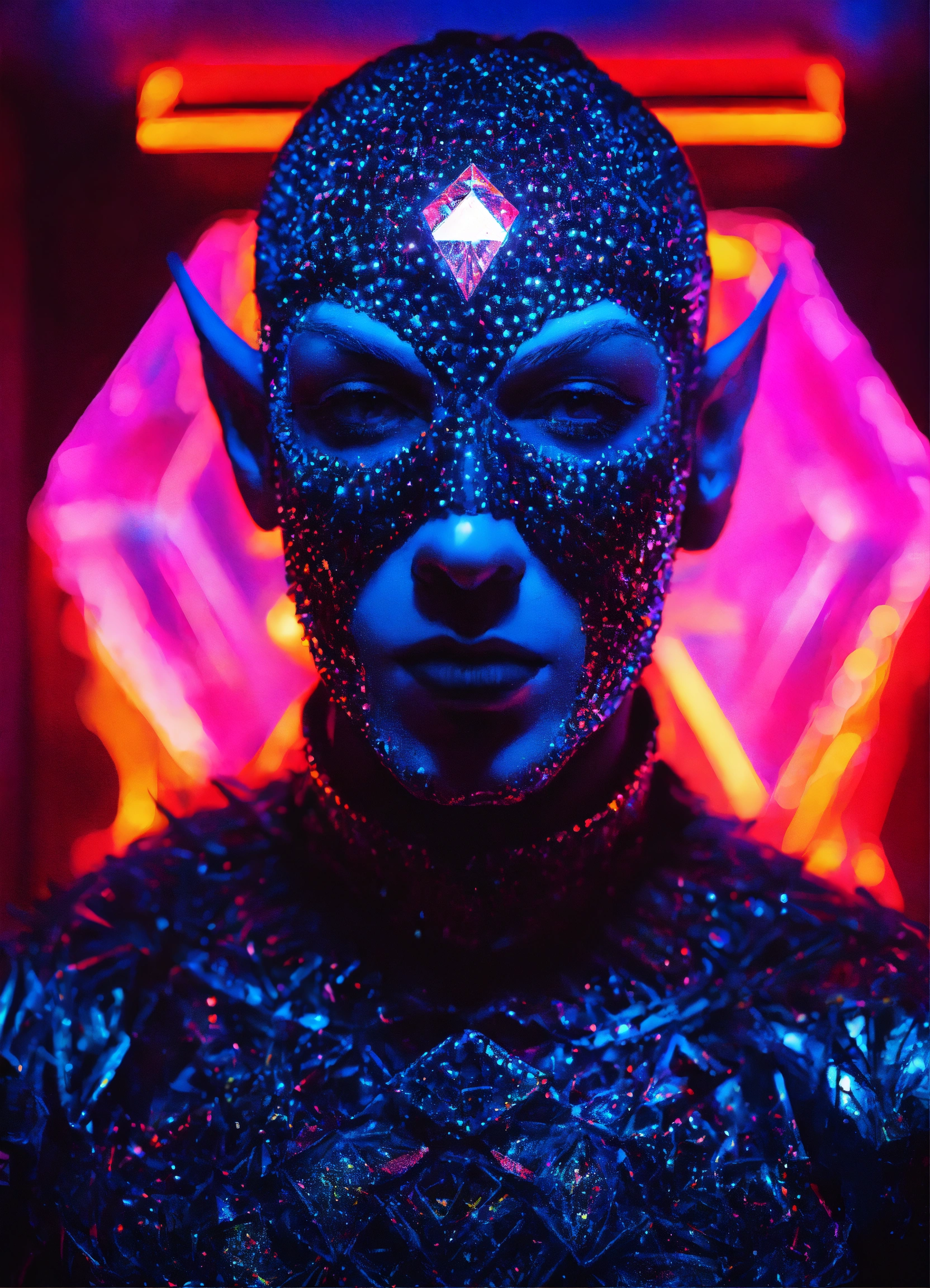 Lexica - Ultra realistic Pinhead in a diamond neon black light DMT ...