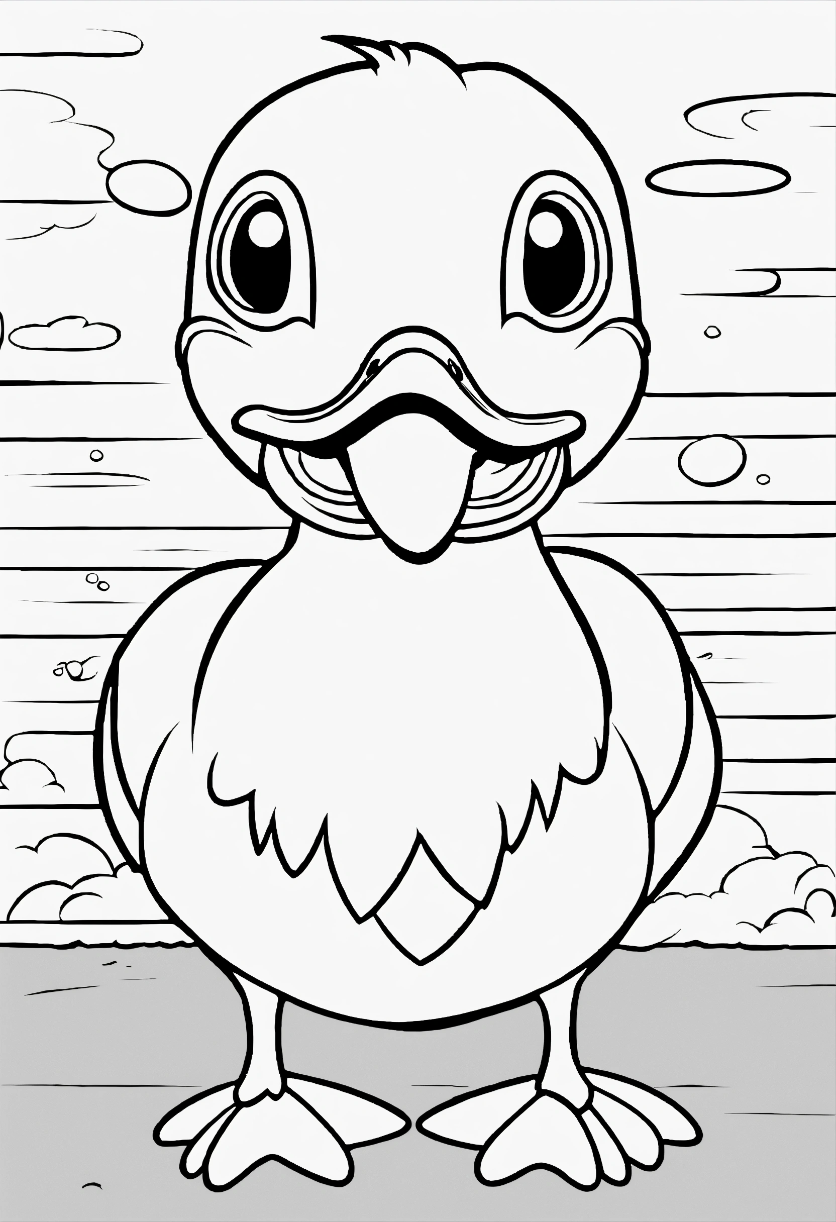 Lexica - Cute Duck, big cute eyes, pixar style, simple outline and ...