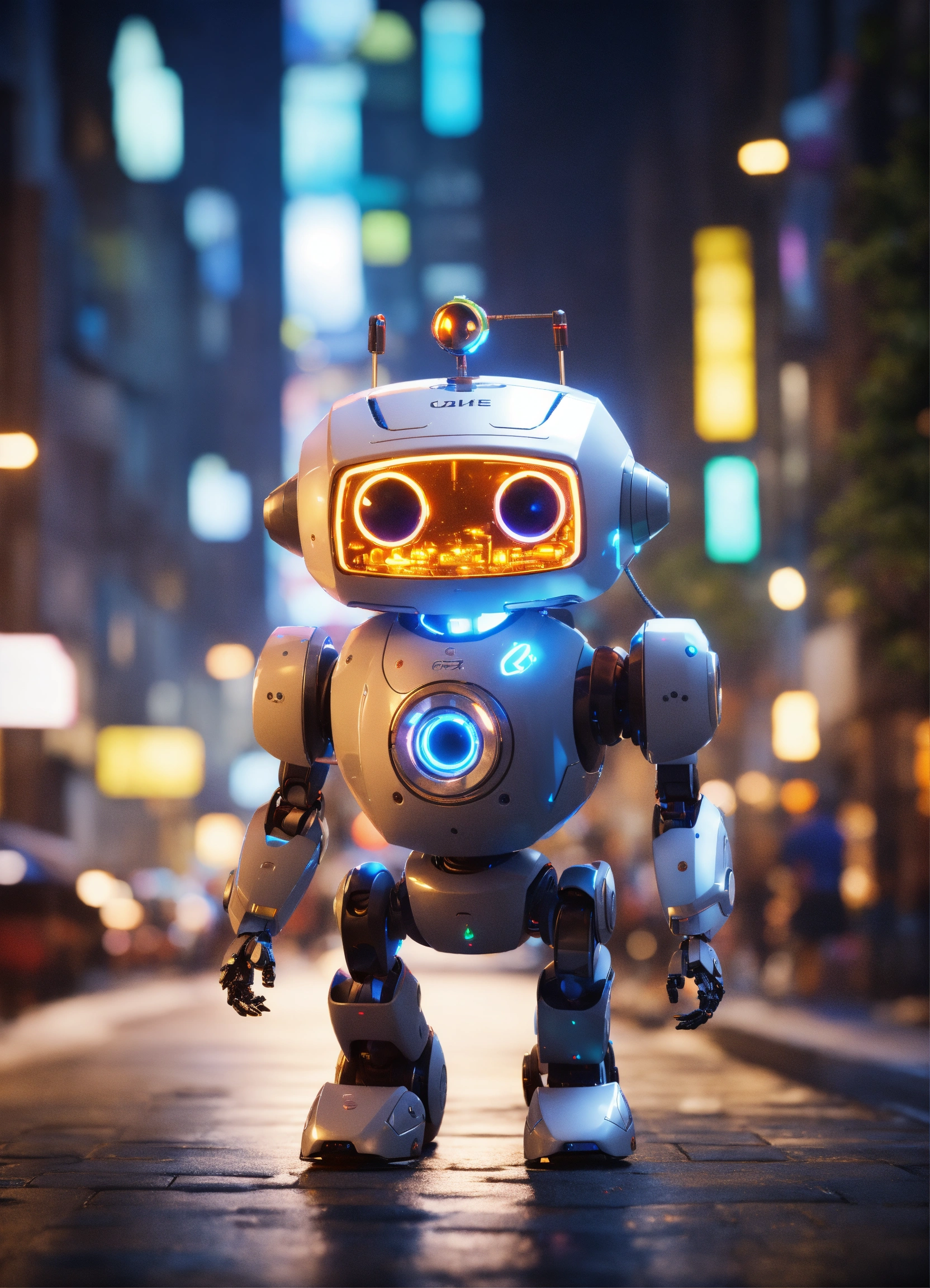 Lexica - Unreal engine render of a cute tiny robo in a busy, crowded ...