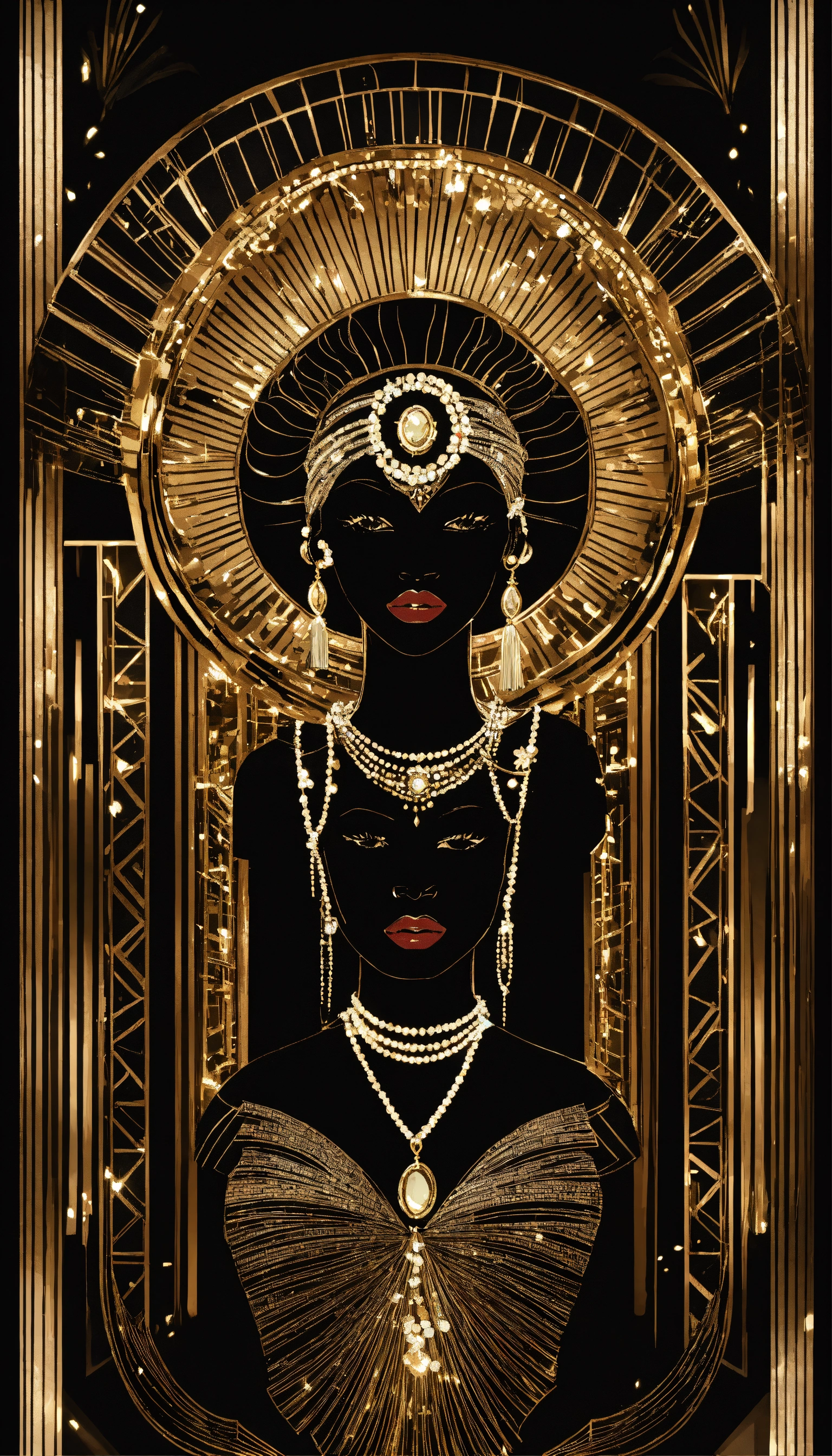 Lexica - Art Deco Glamour Black Woman, vintage 1920s attire and ...