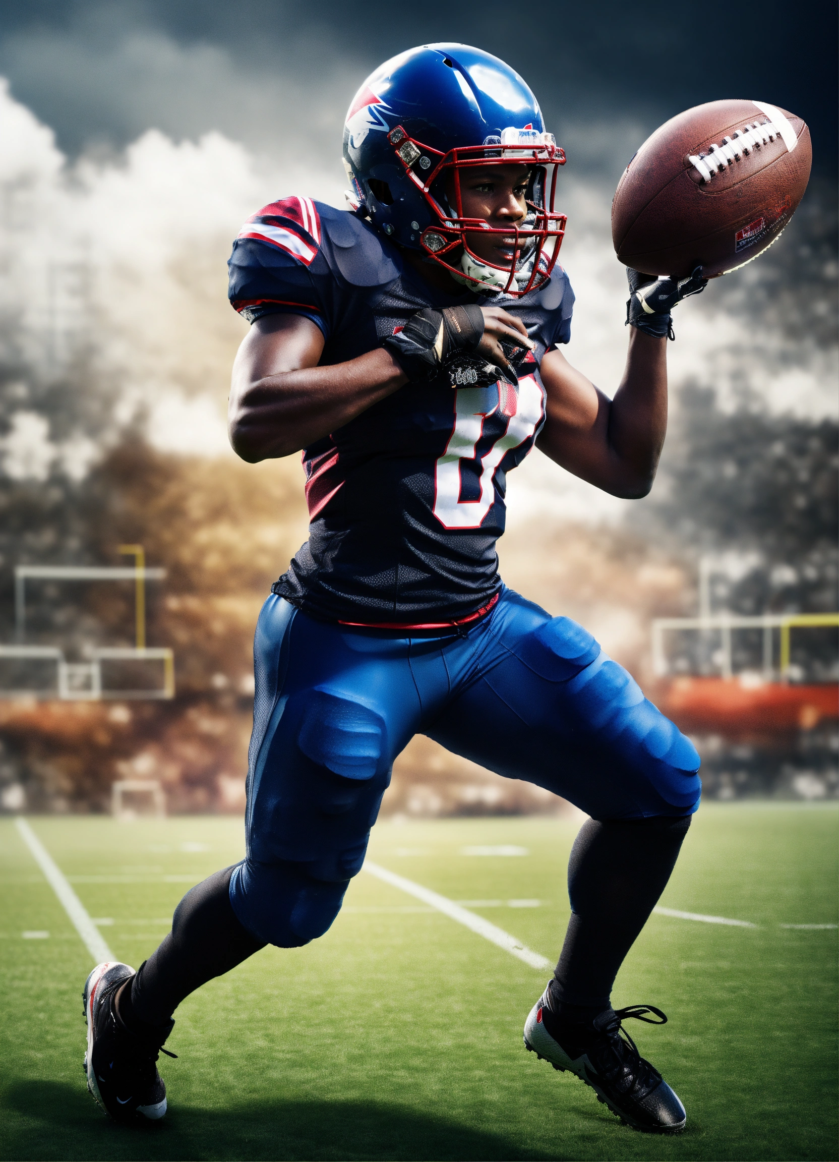 Lexica - Create a realistic photo of a black woman American football ...