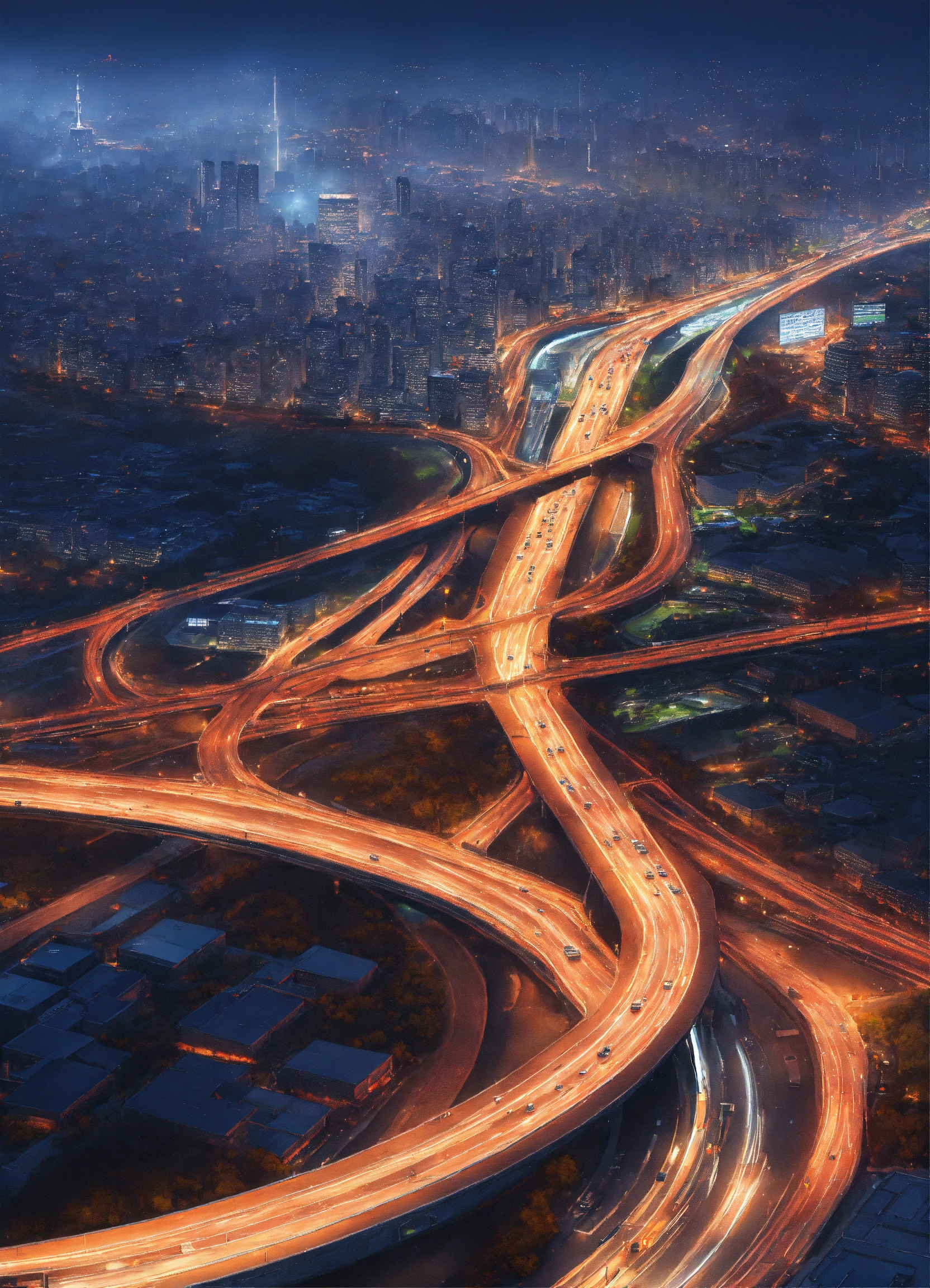 Lexica - A map, showing the AI-augmented highway ahead, a modern ...