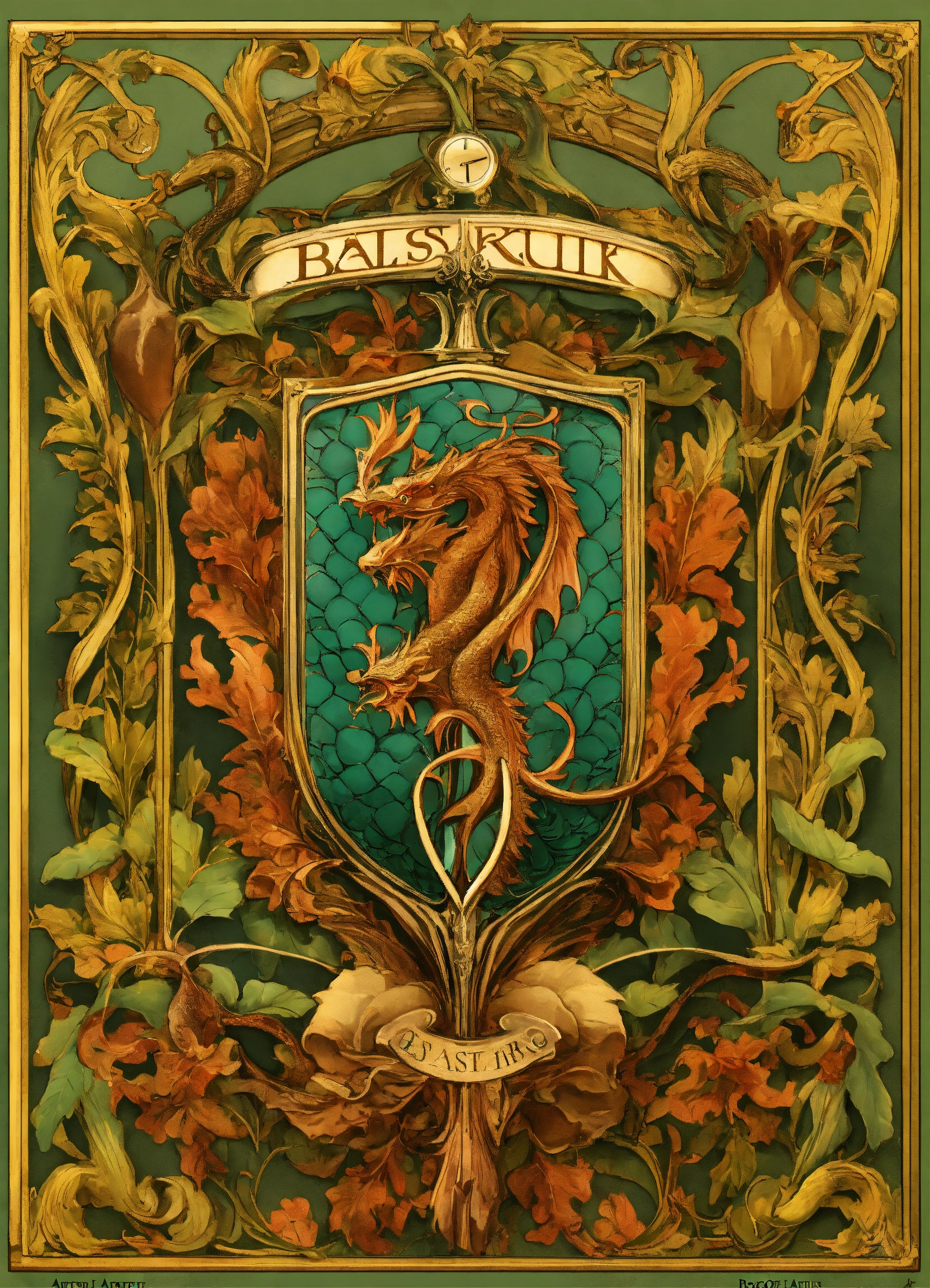 Lexica - Basilisk coat of arms, art nouveau, roccoco