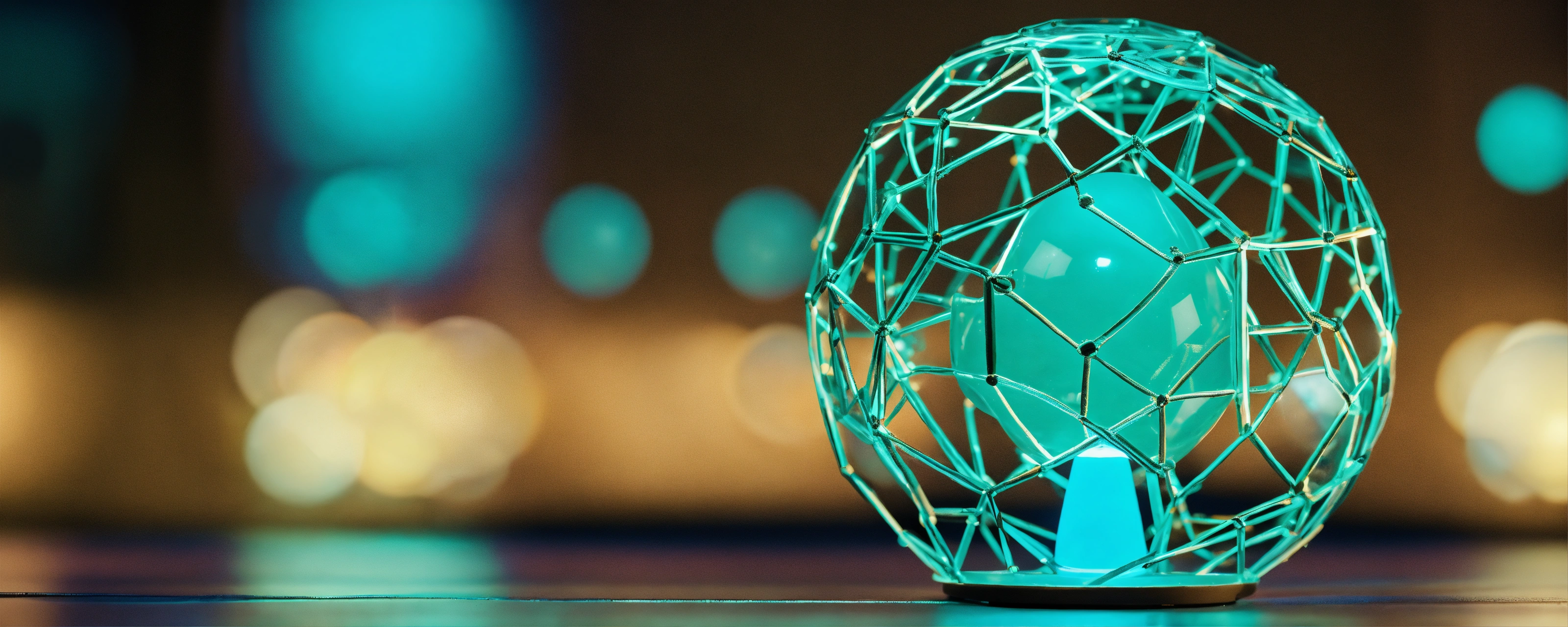 Lexica - Illustration of a turquoise glass ball connected to a network ...