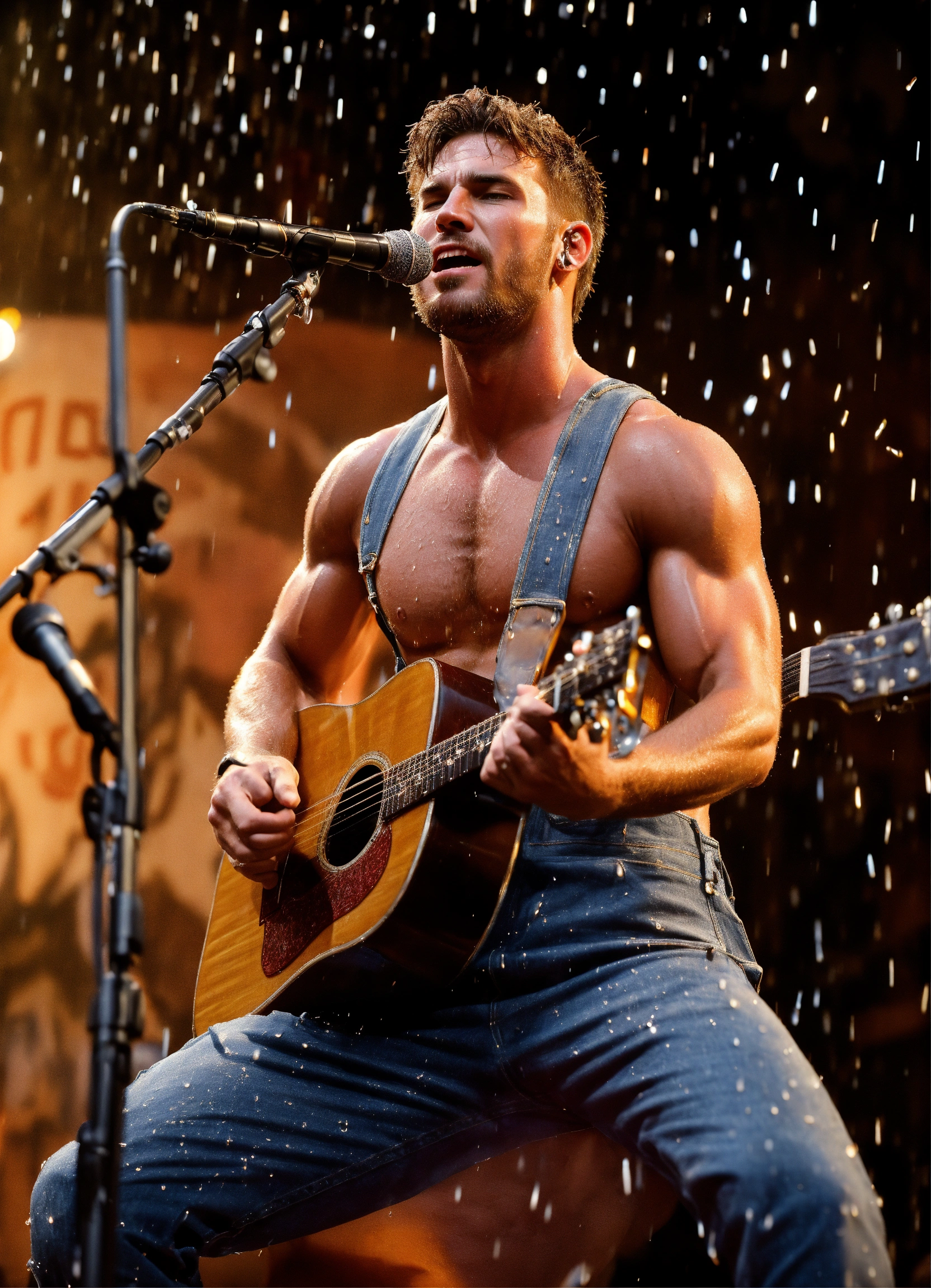 Lexica An impressive realistic photo of hunky male country singer