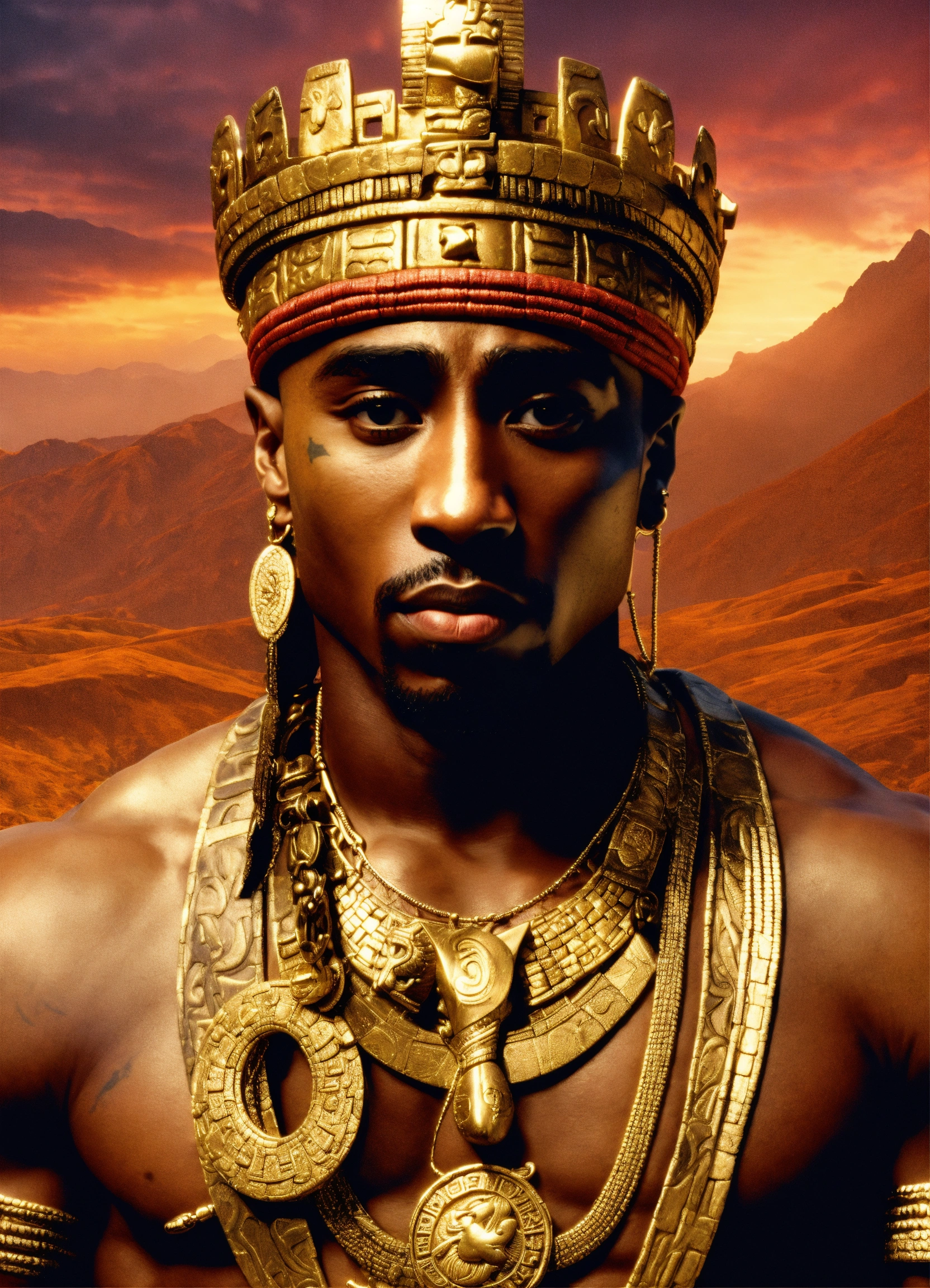 Lexica - Tupac Shakur as a Powerful Ancient Inca King. 8k unreal render ...