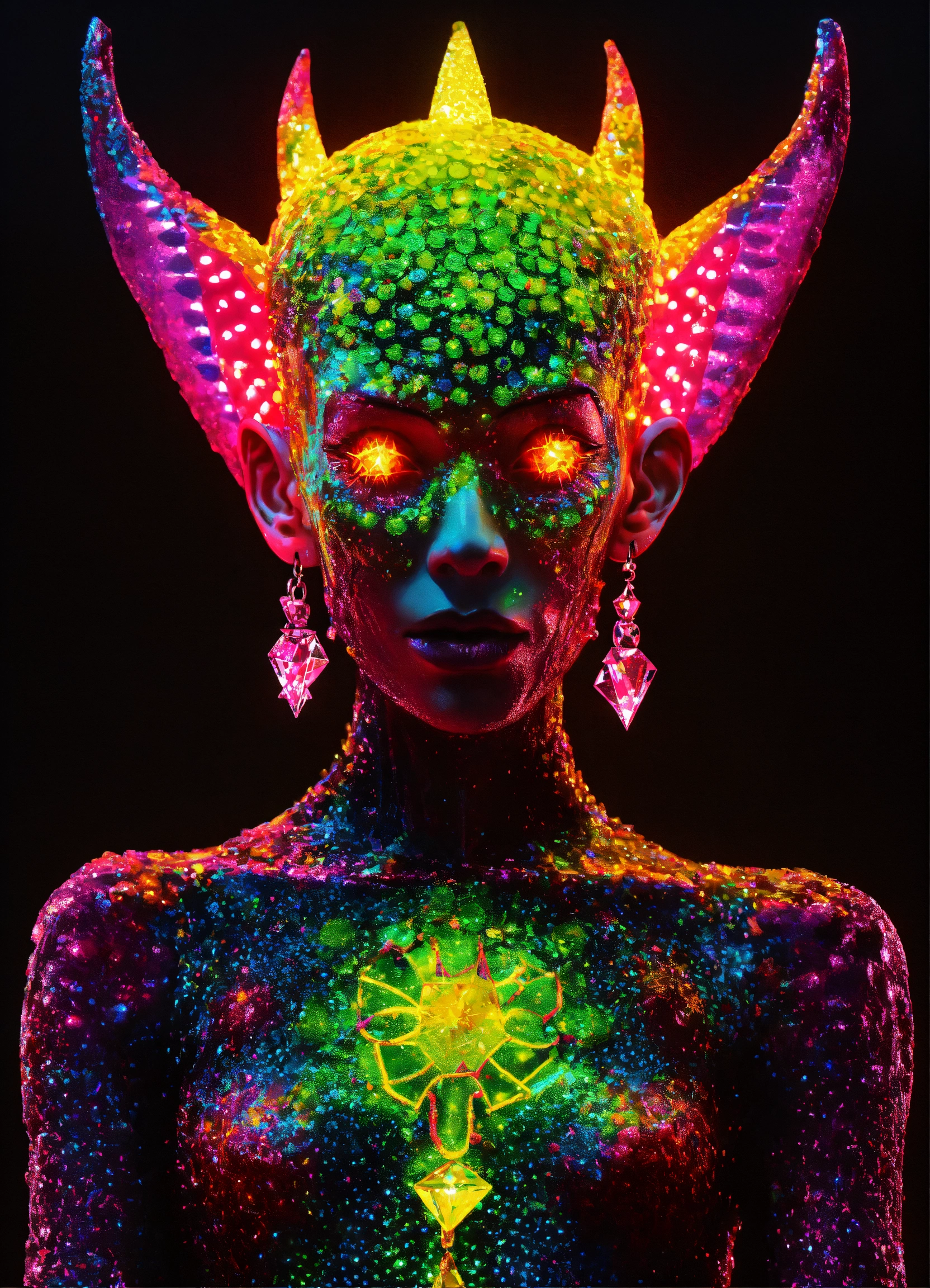 Lexica - Ultra realistic Pinhead in a diamond neon black light DMT ...