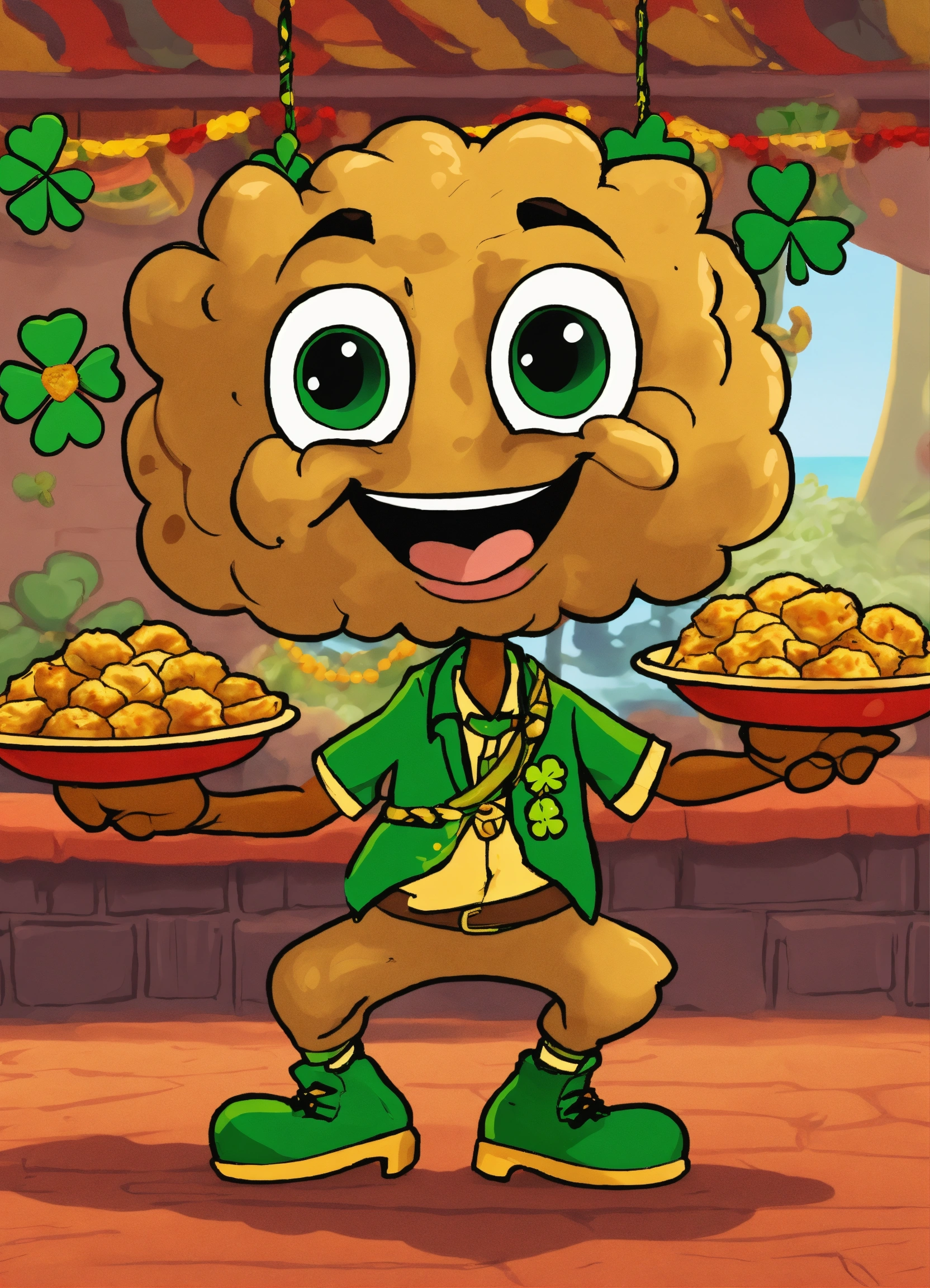 Lexica - A cartoon of dancing Talking Caribbean fried dumplings sharing ...