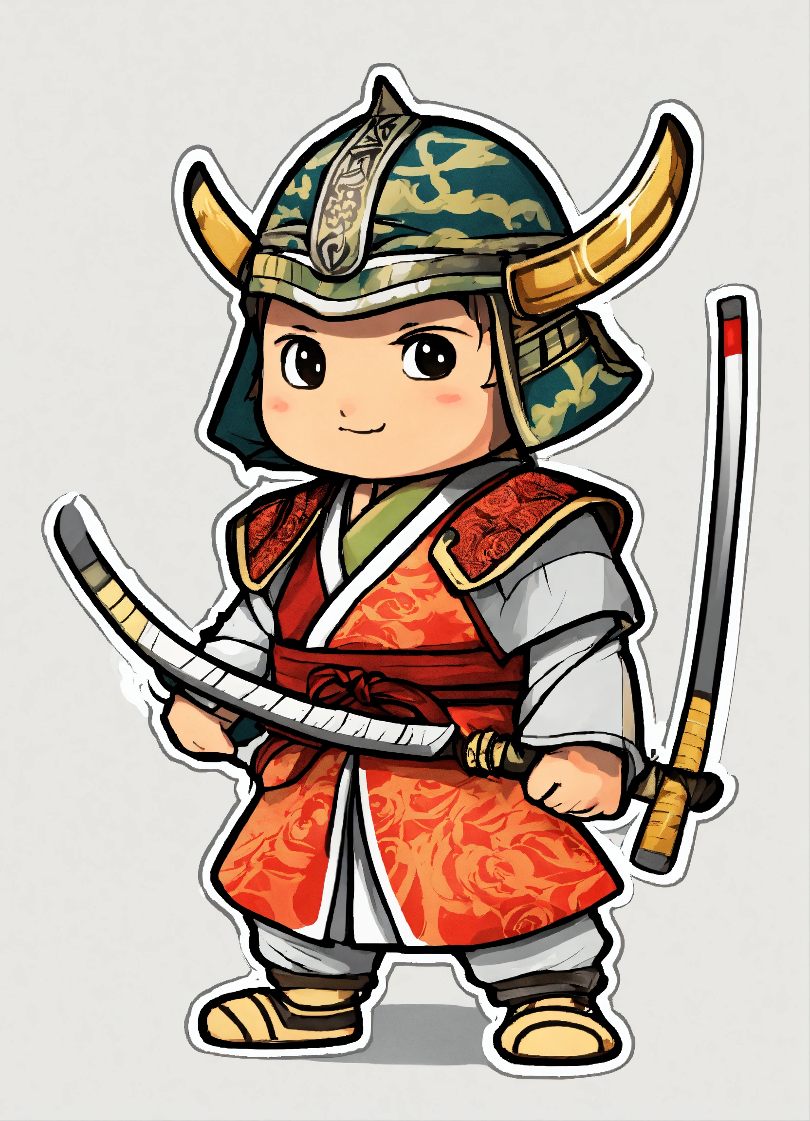 Lexica - Generate a cute SAMURAI illustration, resolution, cartoon ...