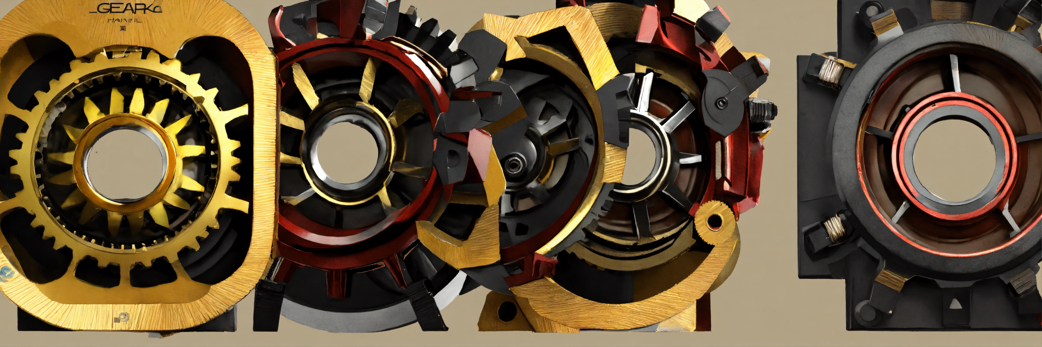 Lexica - 5 simple gear wheels in a rotating mechanism uncomplicated ...