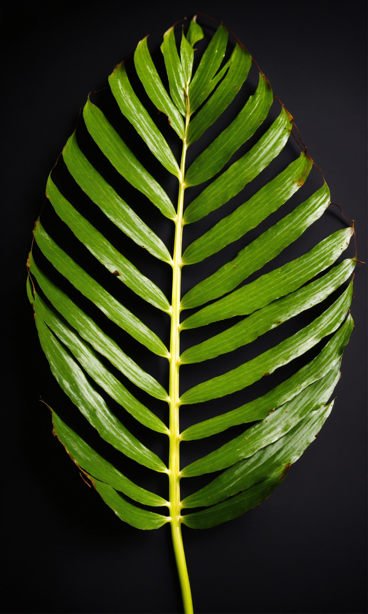 Lexica - One jungle leave on black background