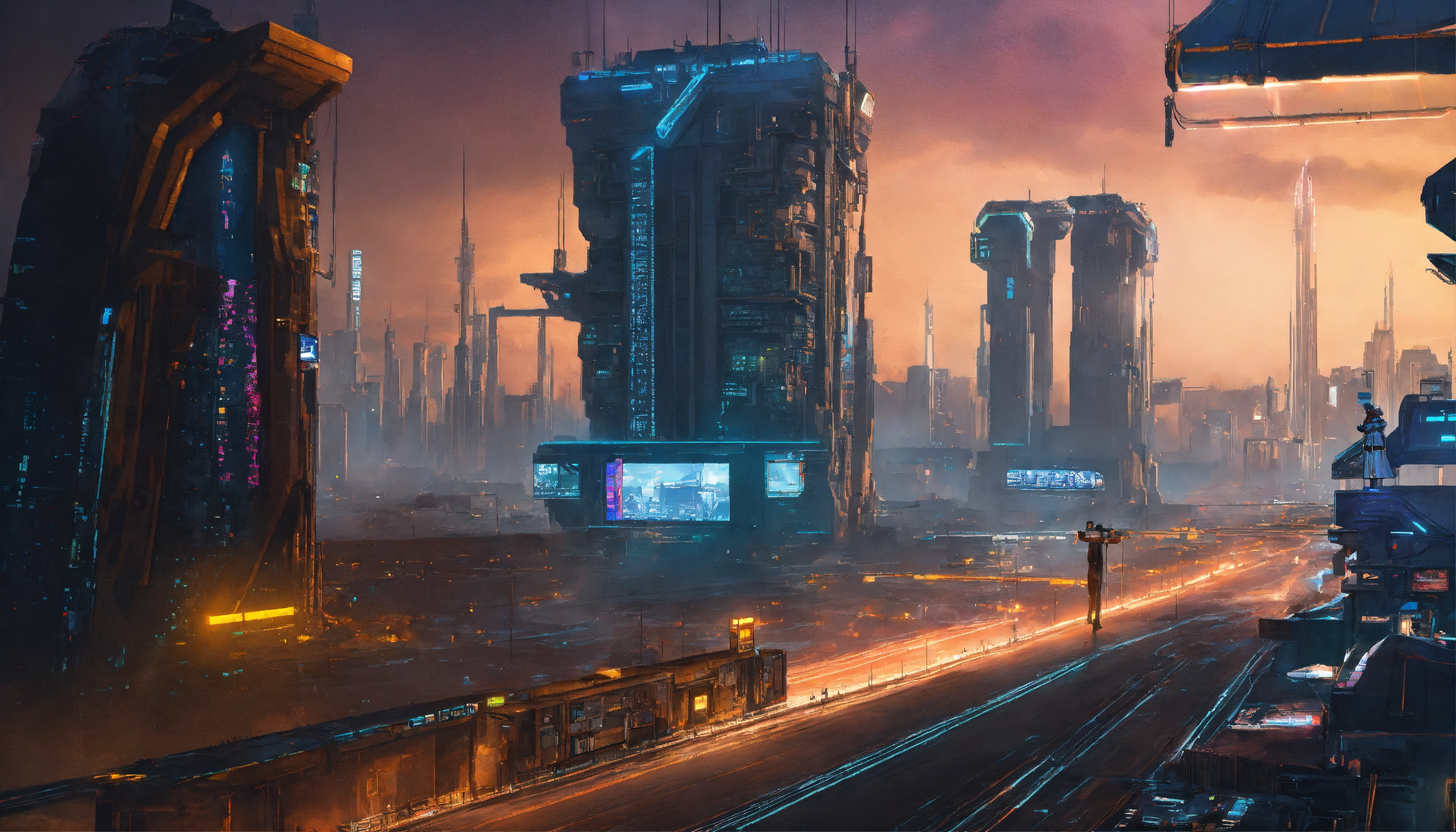 Lexica - Cyberpunk Ukraine in futuristic style with cybernetic beings.
