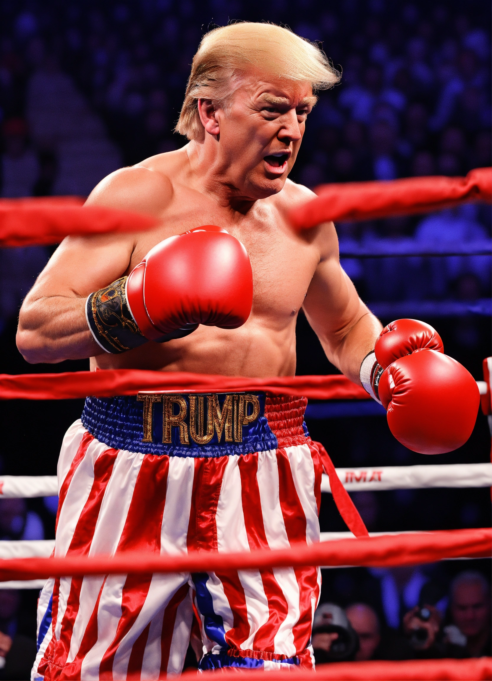 Lexica - Donald trump boxing, and defeating joe biden