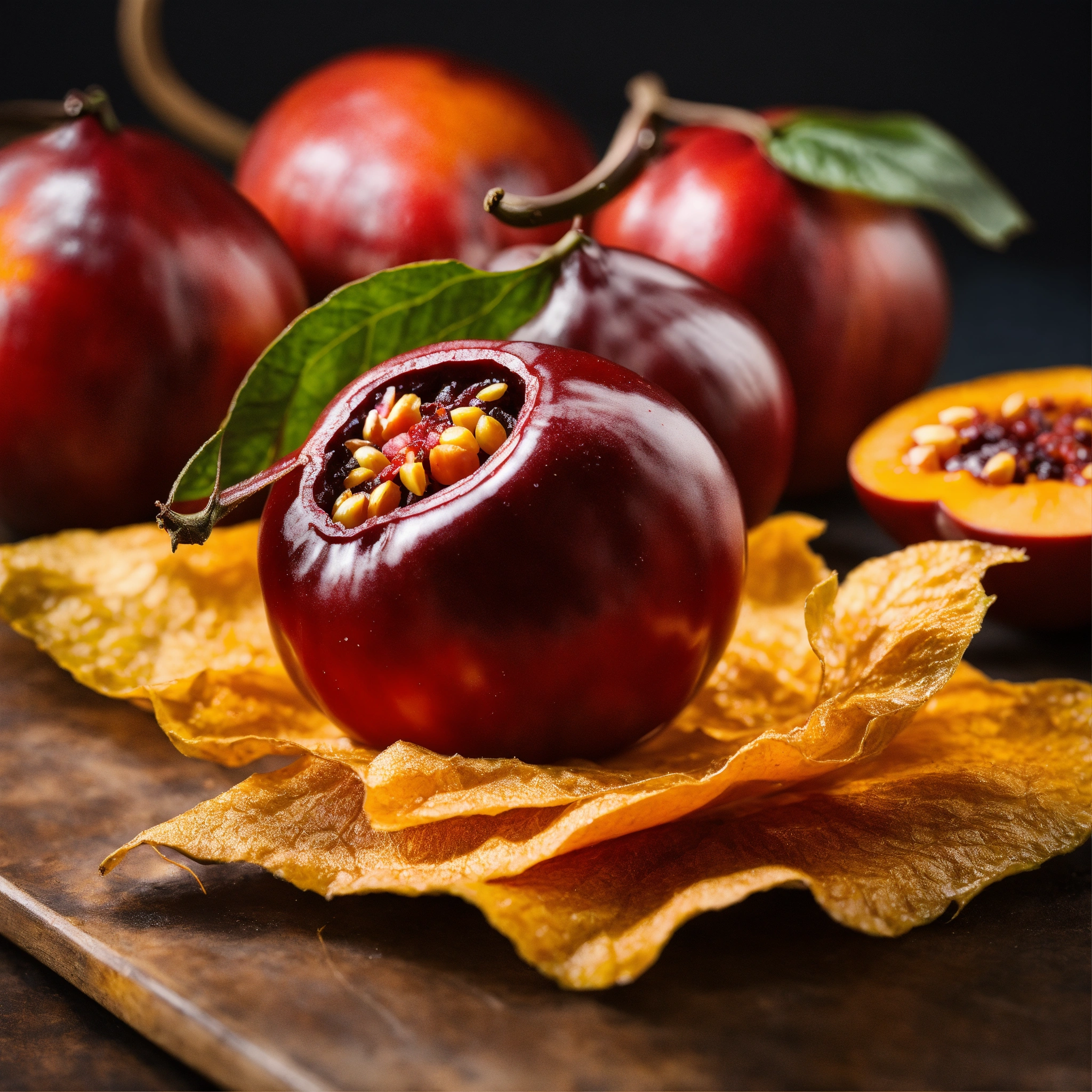 Lexica - Ripe tamarillo fruit in photo studio