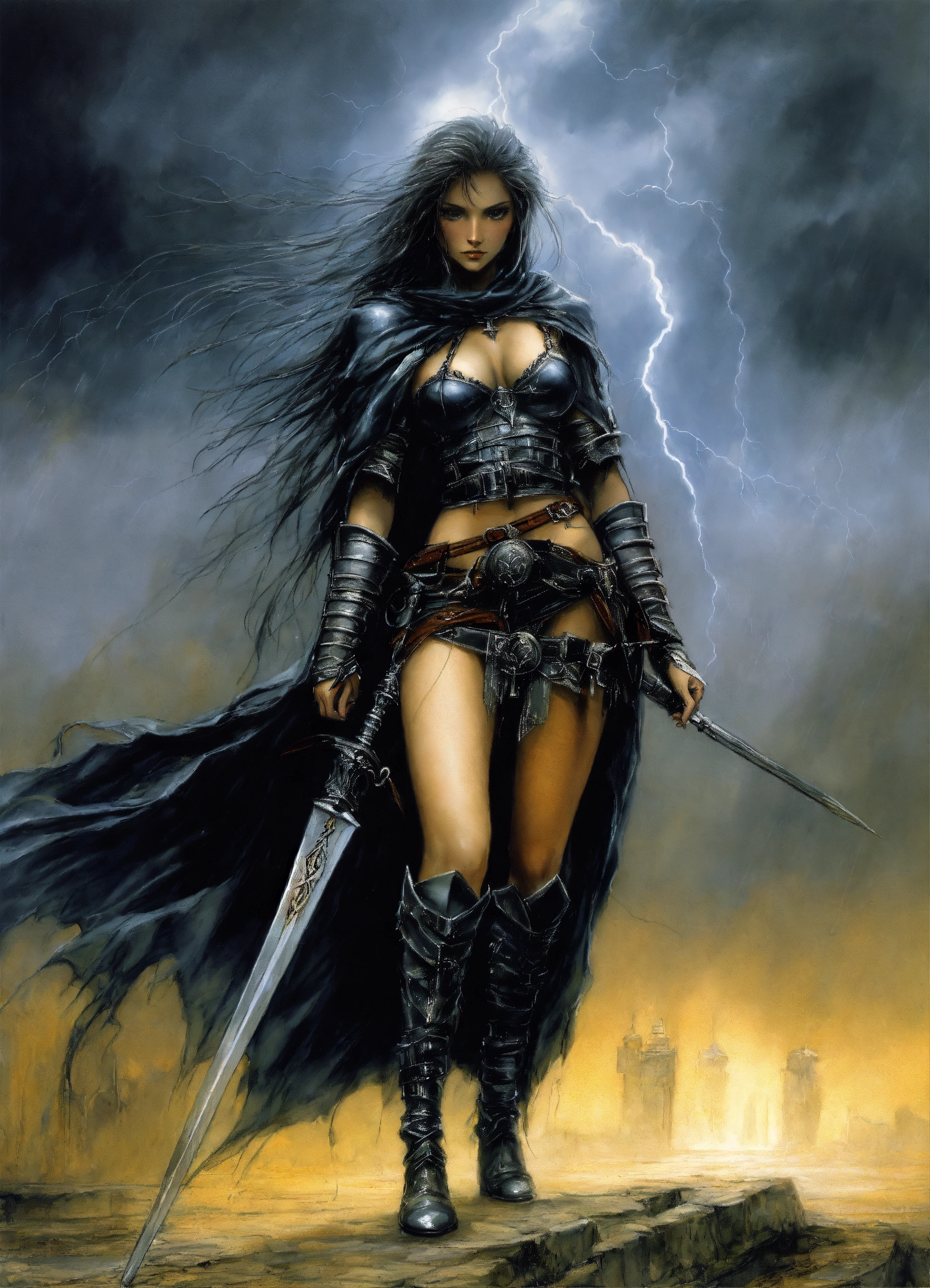 Lexica Luis Royo A Human Female Death Knight Sorrow Thunderstorm