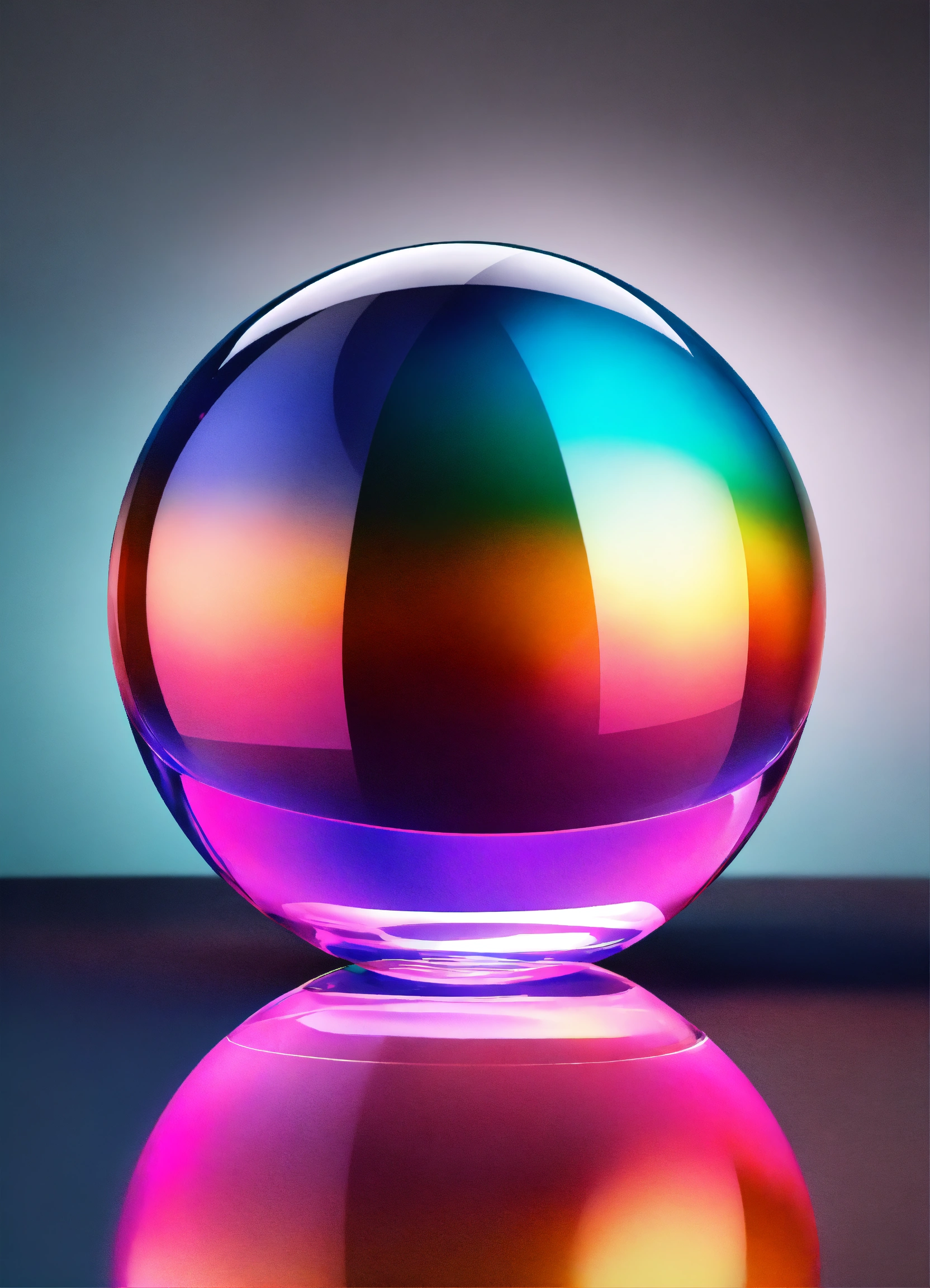 Lexica - A colorful shiny polished transparent realistic sphere object ...