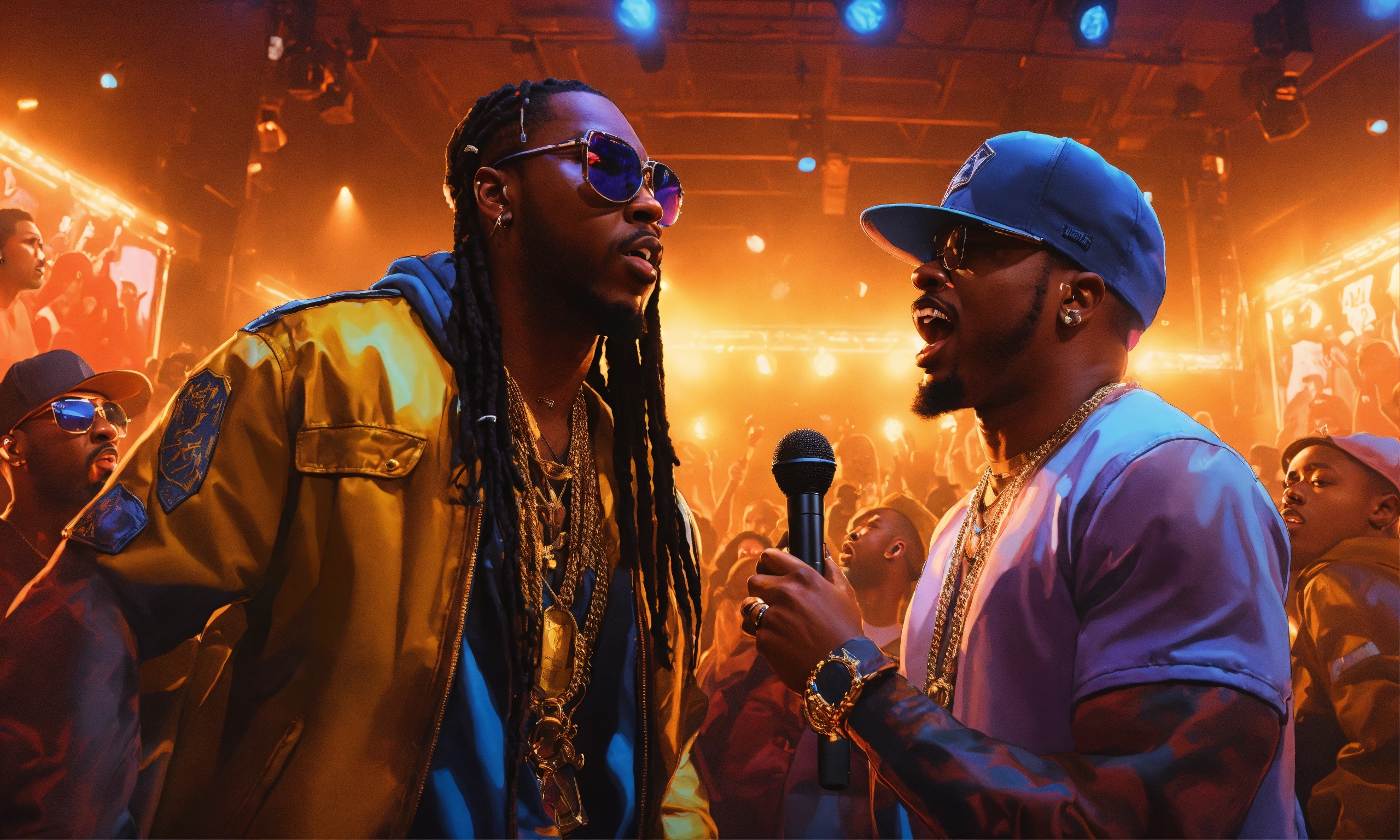 Lexica - Pop art, hyperrealist portrait of battle rapper 