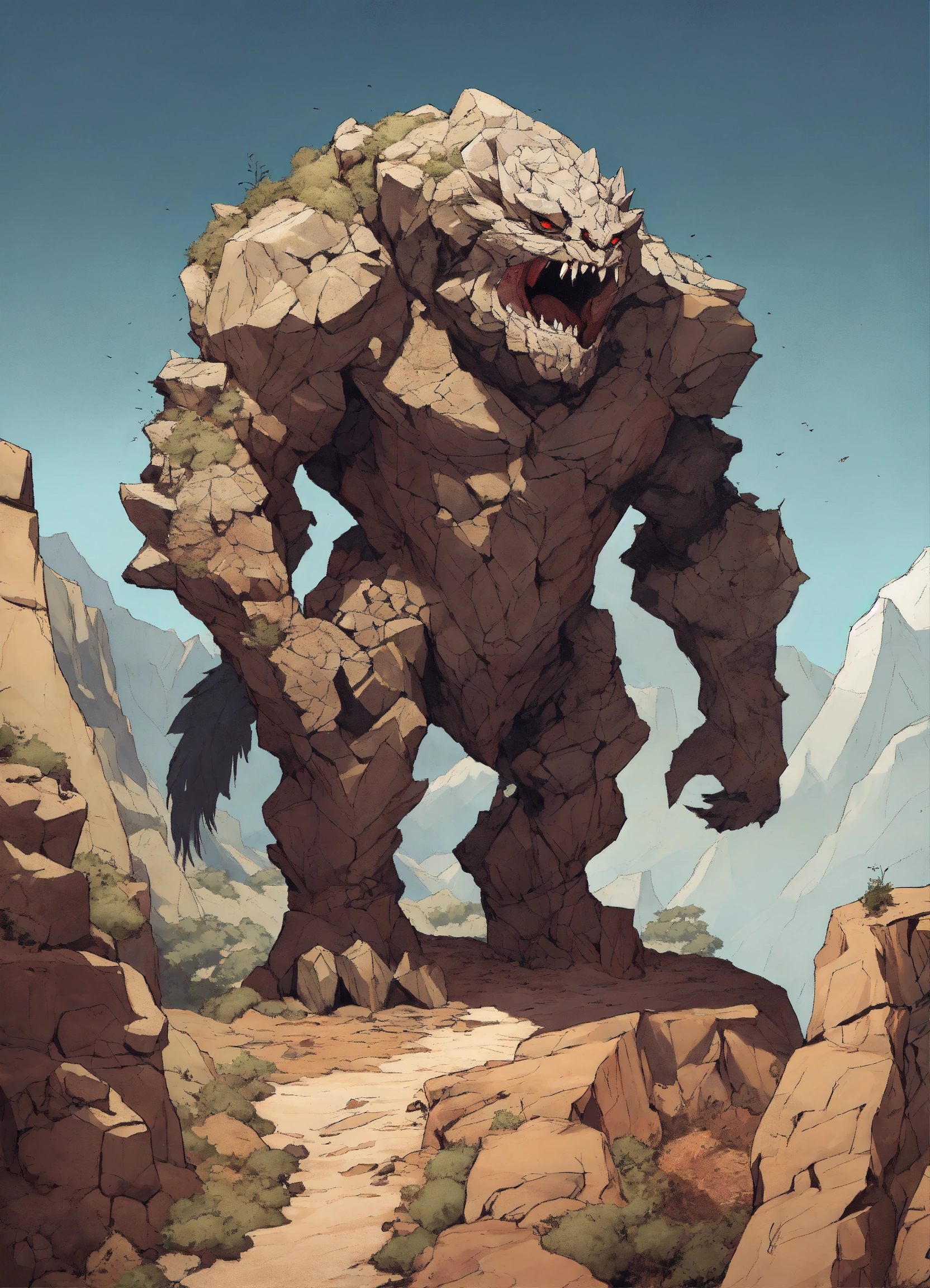 Lexica - A fantasy monster that is a guardian of the mountains, large ...