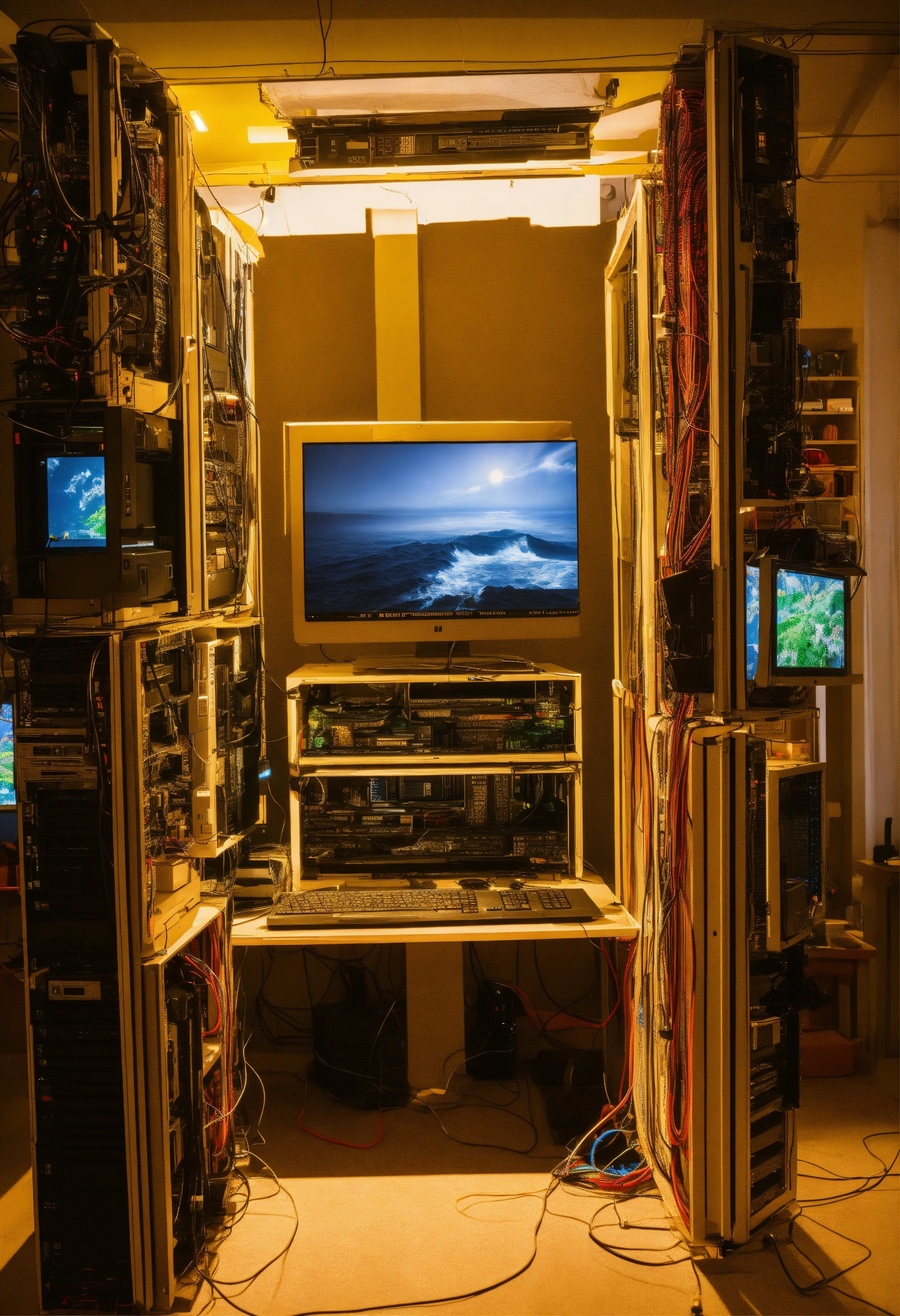 Lexica - Computer installation with 3 screens 3d art