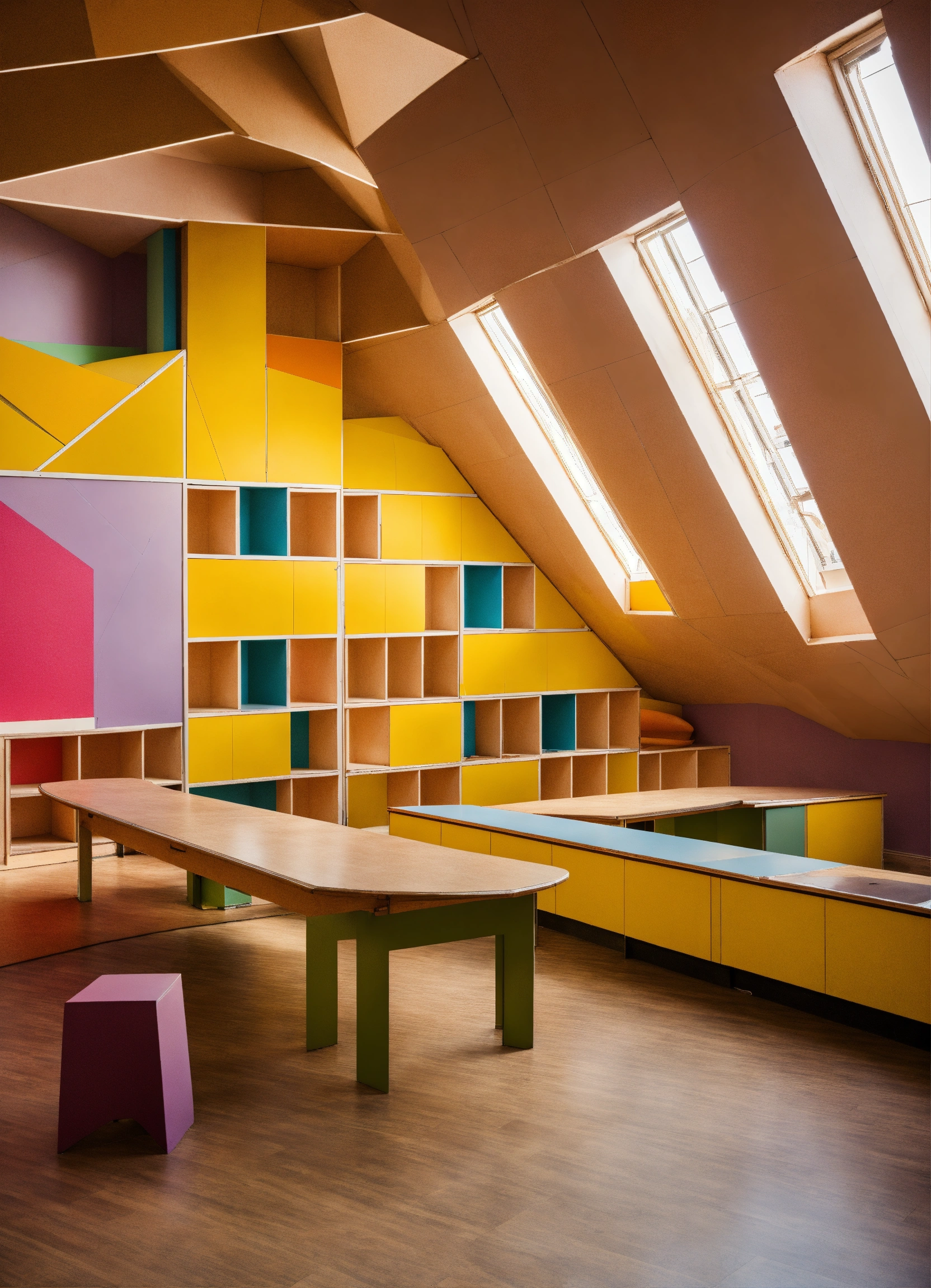 Lexica - Geometric shapes inside a classroom