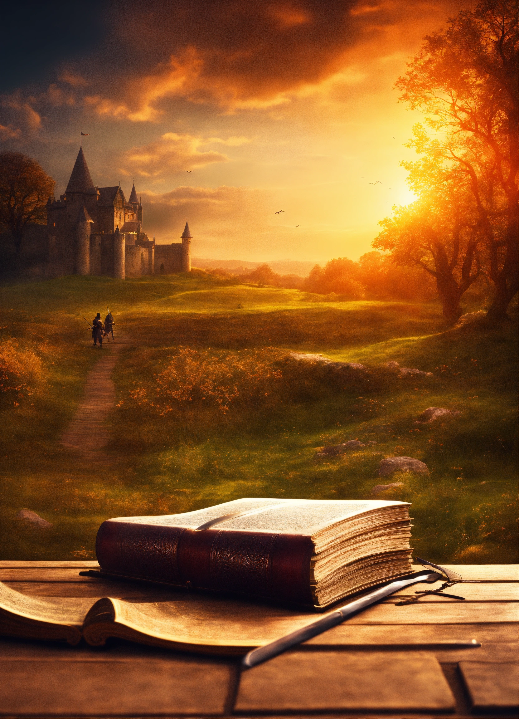 Lexica - Create a book cover design Medieval background with fantasy ...