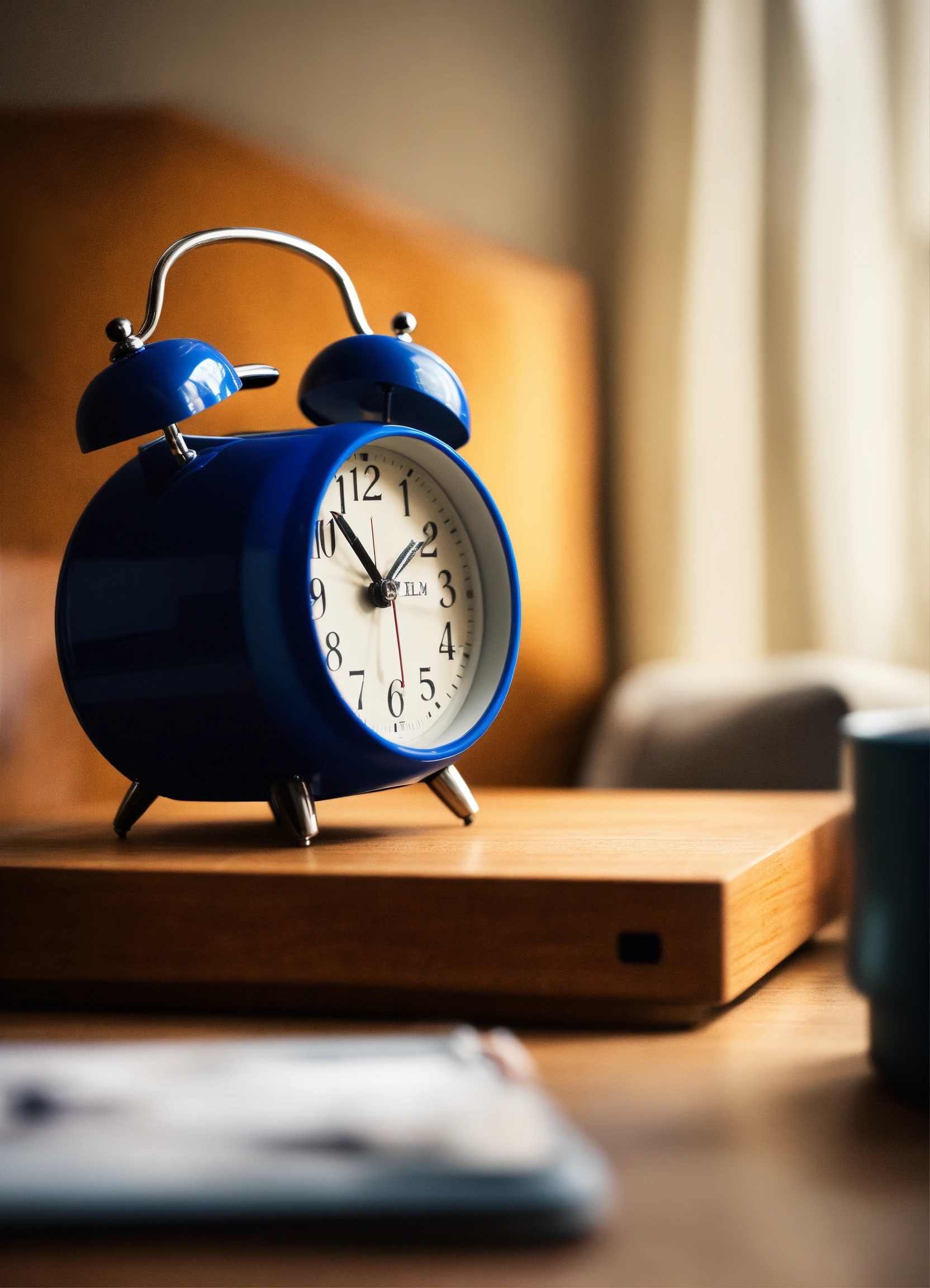 Lexica An alarm clock with number 1111 on the screen on a table and a