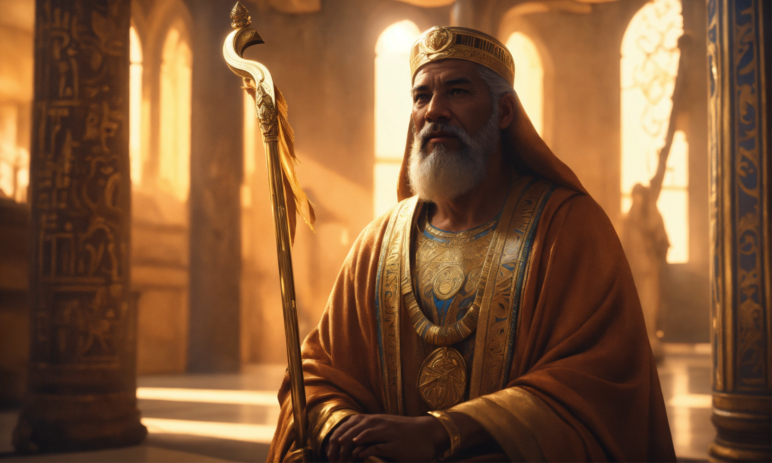 Lexica - Old Moses with his staff, Hebrew robes, talking to Pharaoh ...