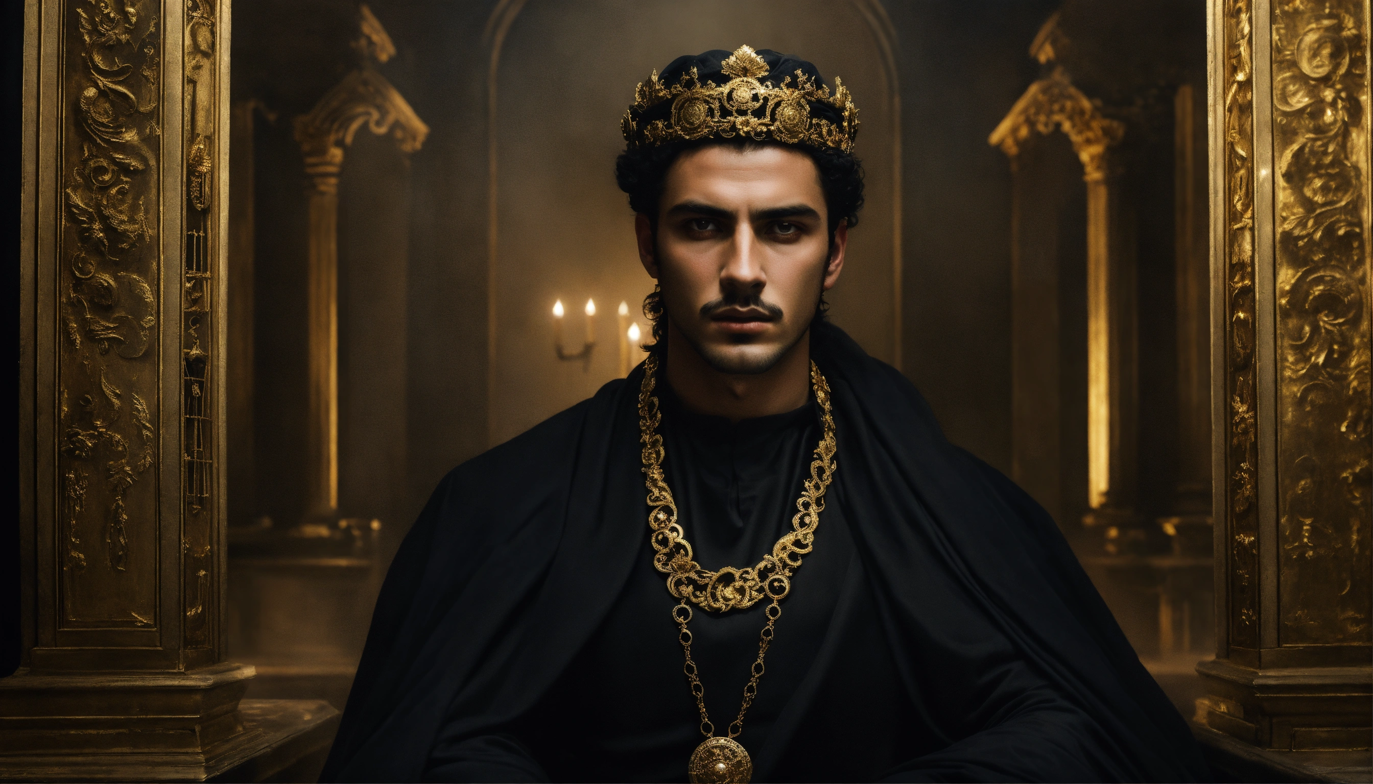 Lexica - Dark, mysterious and dramatic portrait of a young handsome ...