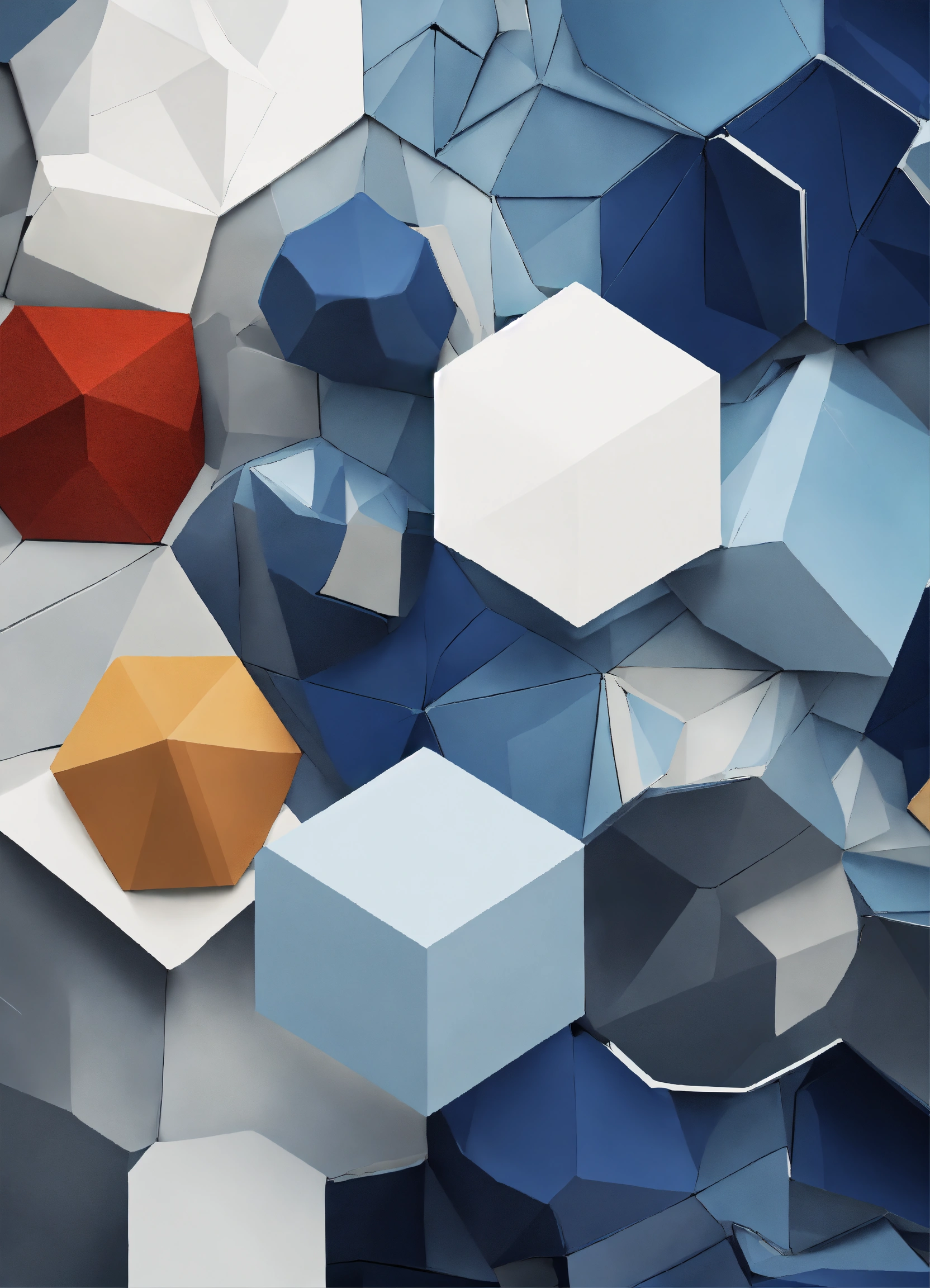 Lexica - Cold color palette, Distinct polygons, Small white gaps, blue ...