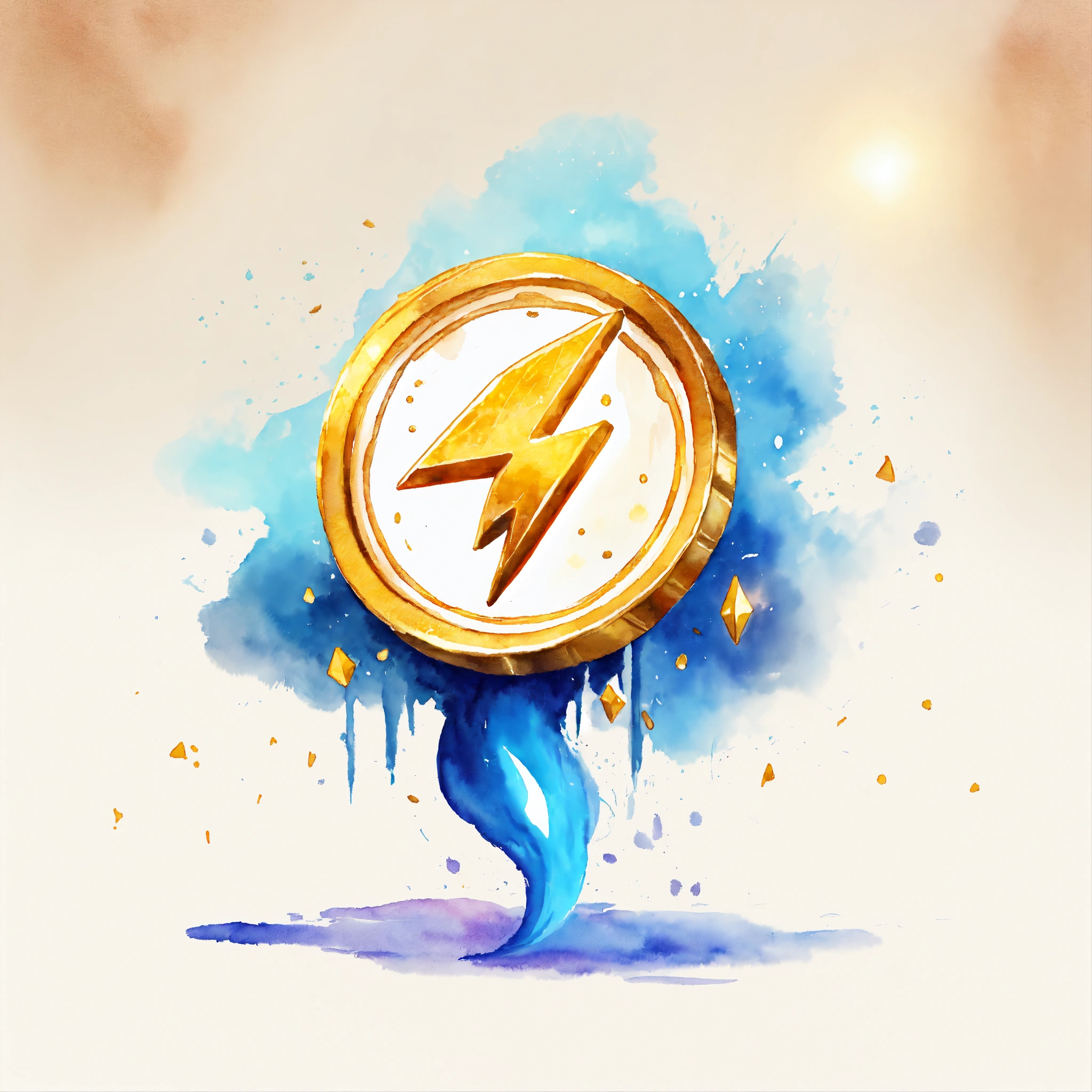 Lexica - A gold coin with the symbol of a magical thunderstorm, game ...