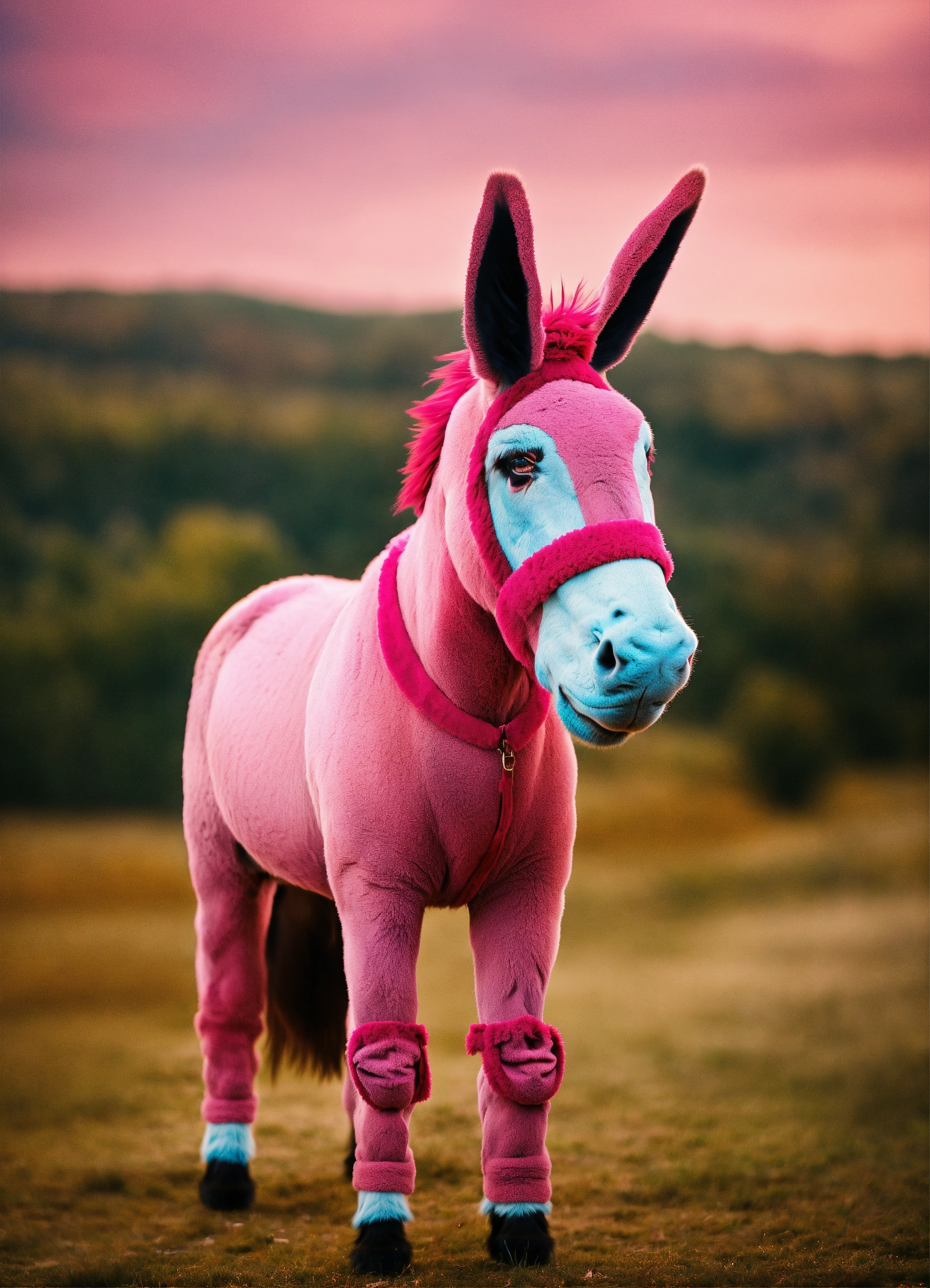 Lexica - A pink Donkey with wings