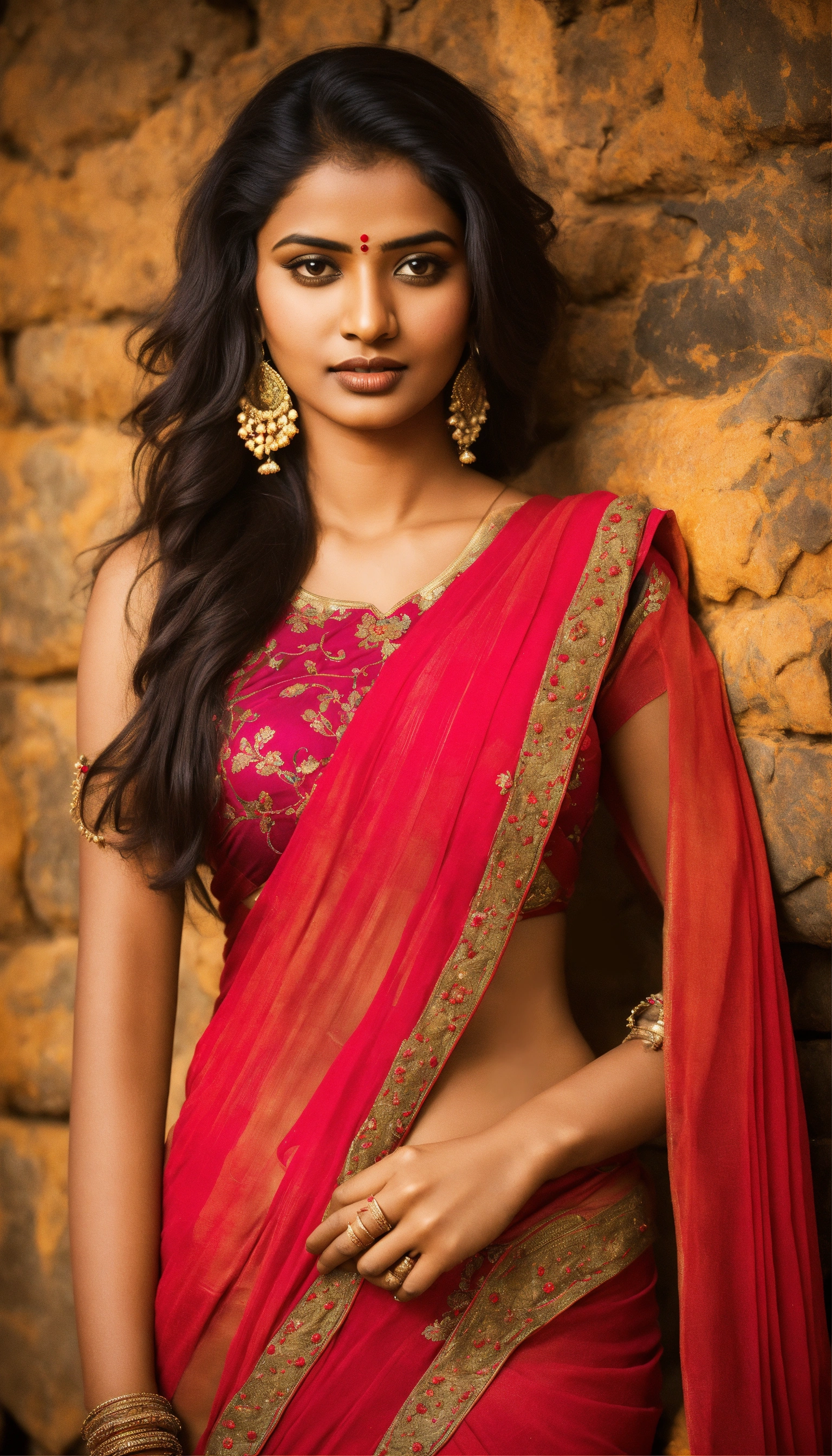 Lexica - Indian Woman, Beautiful Lady, Minimum Clothing, Saree, Full Body,  Attractive body, Appealing,