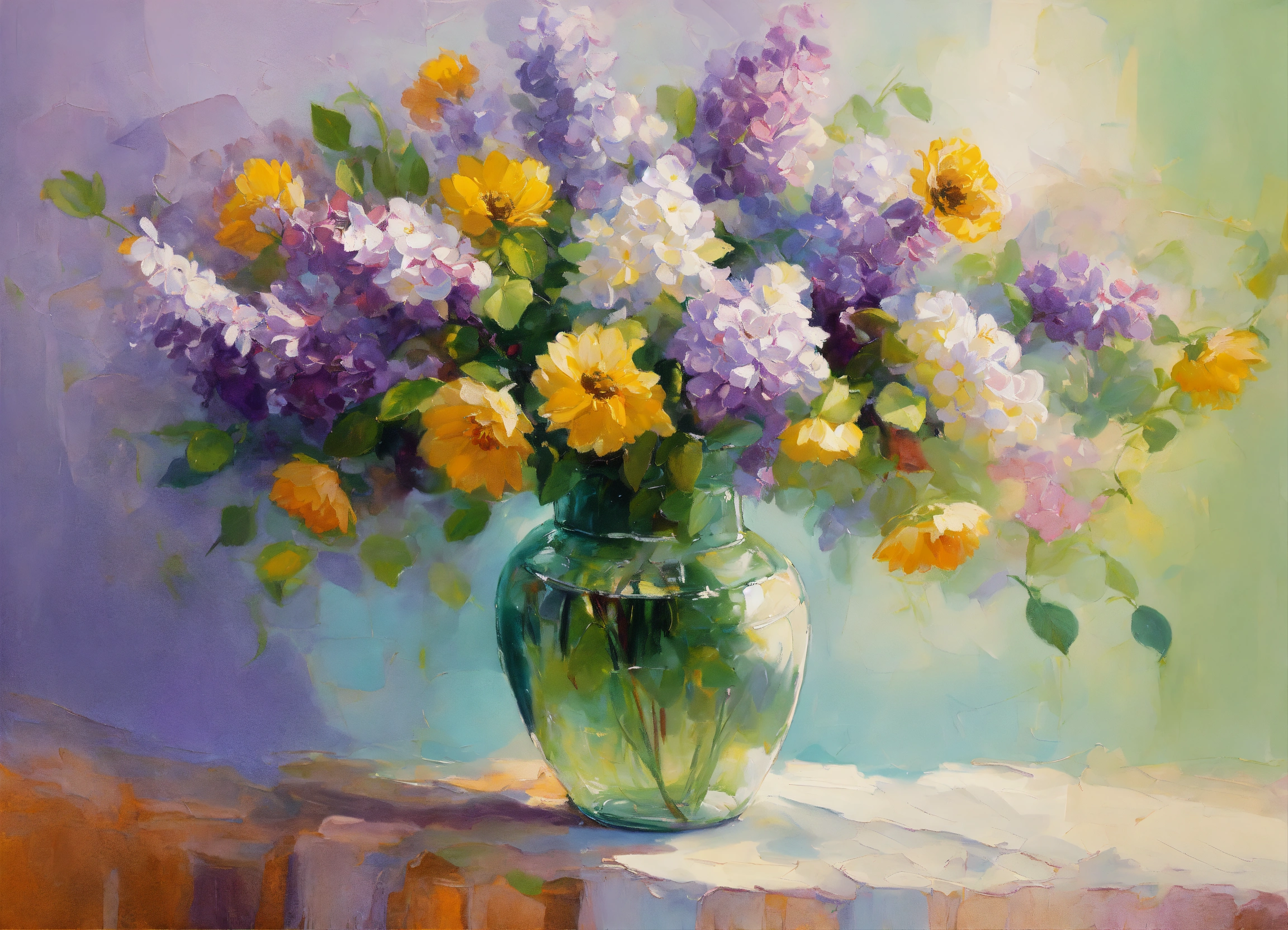 Lexica - Abstract impressionistic oil painting of beautiful still life ...