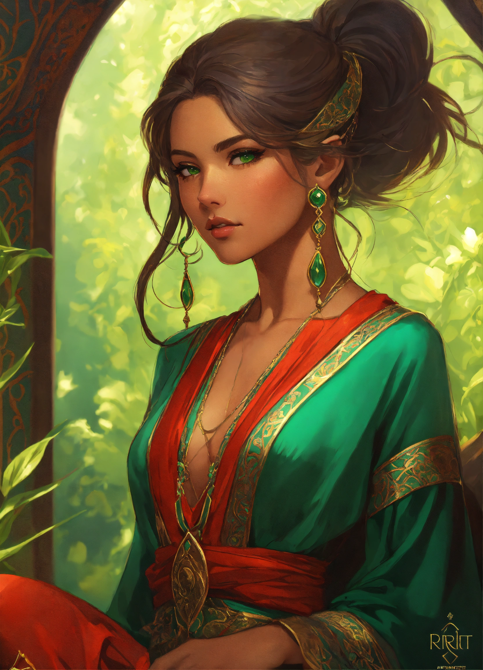 Lexica - Full body portrait of beautiful persian elf scholar, high ...