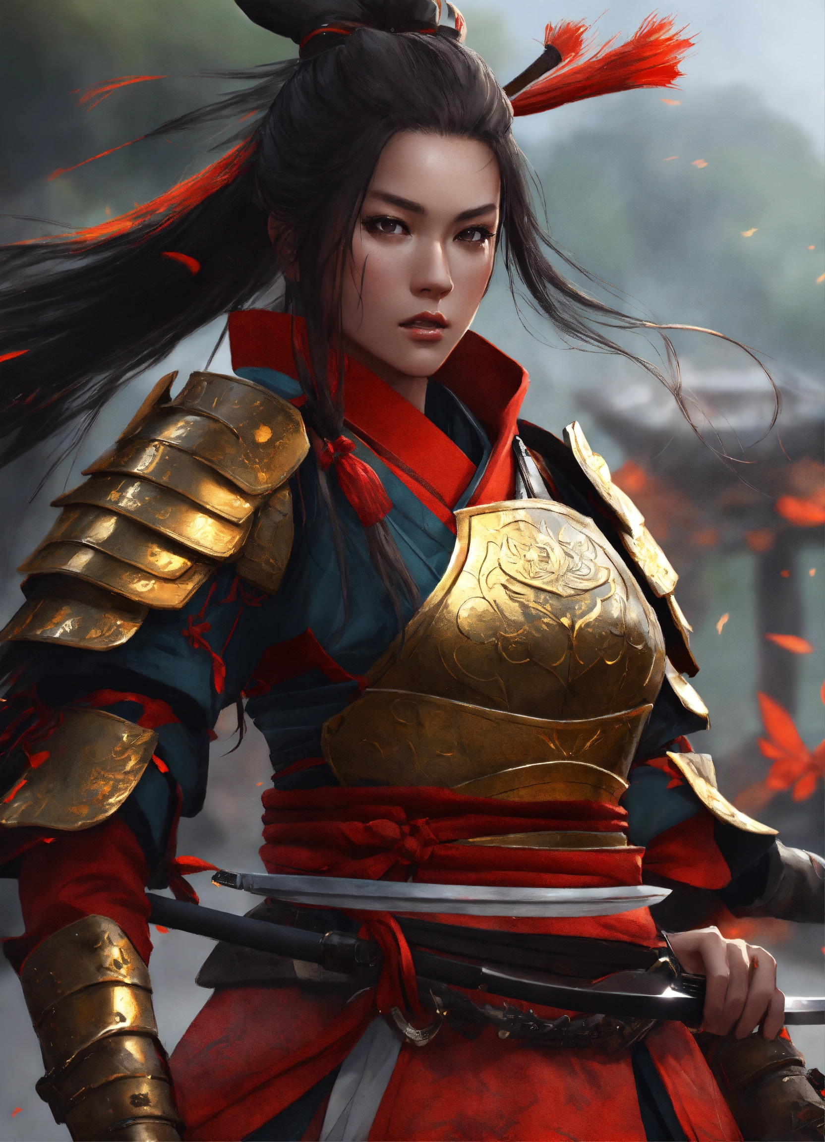 Lexica - Female samurai dragon warrior, amazing armour, detailed ...