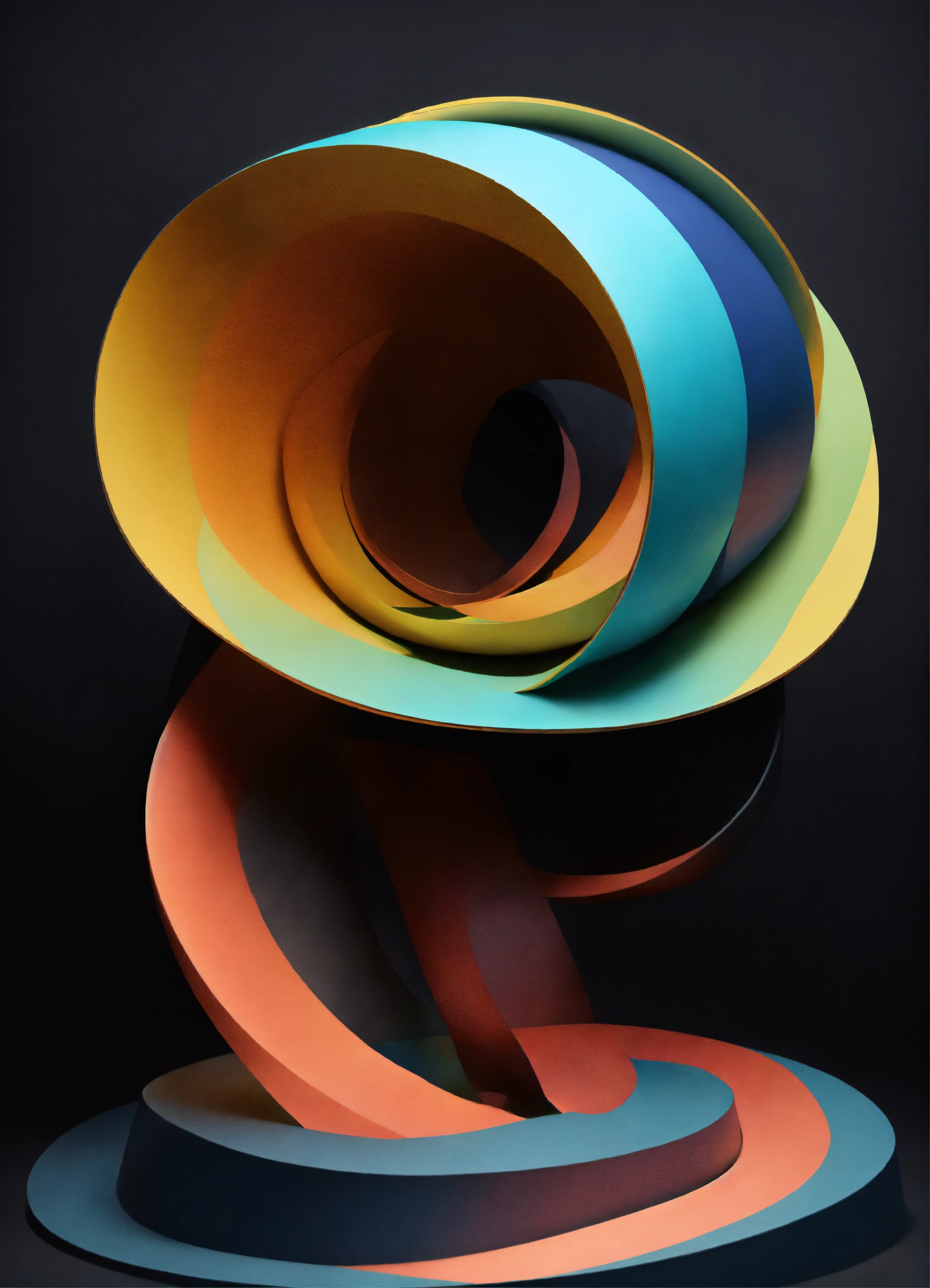 Lexica - A helical shape with markings lack background, shiny texture ...
