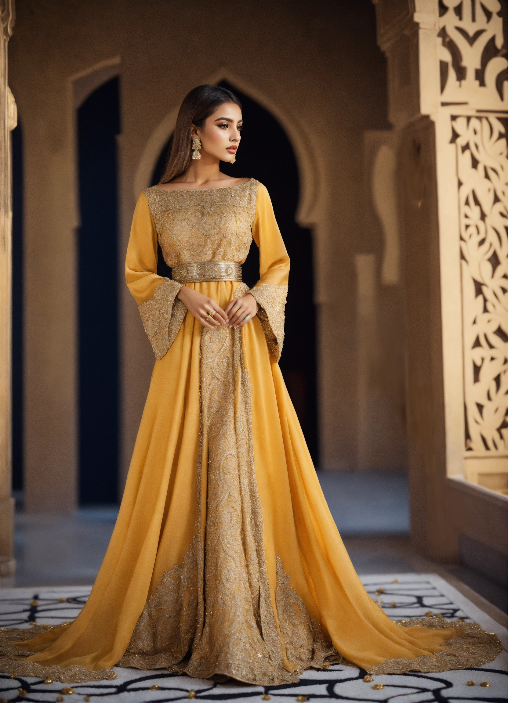 Lexica - Traditional dress arabic haute couture luxury with luxury ...