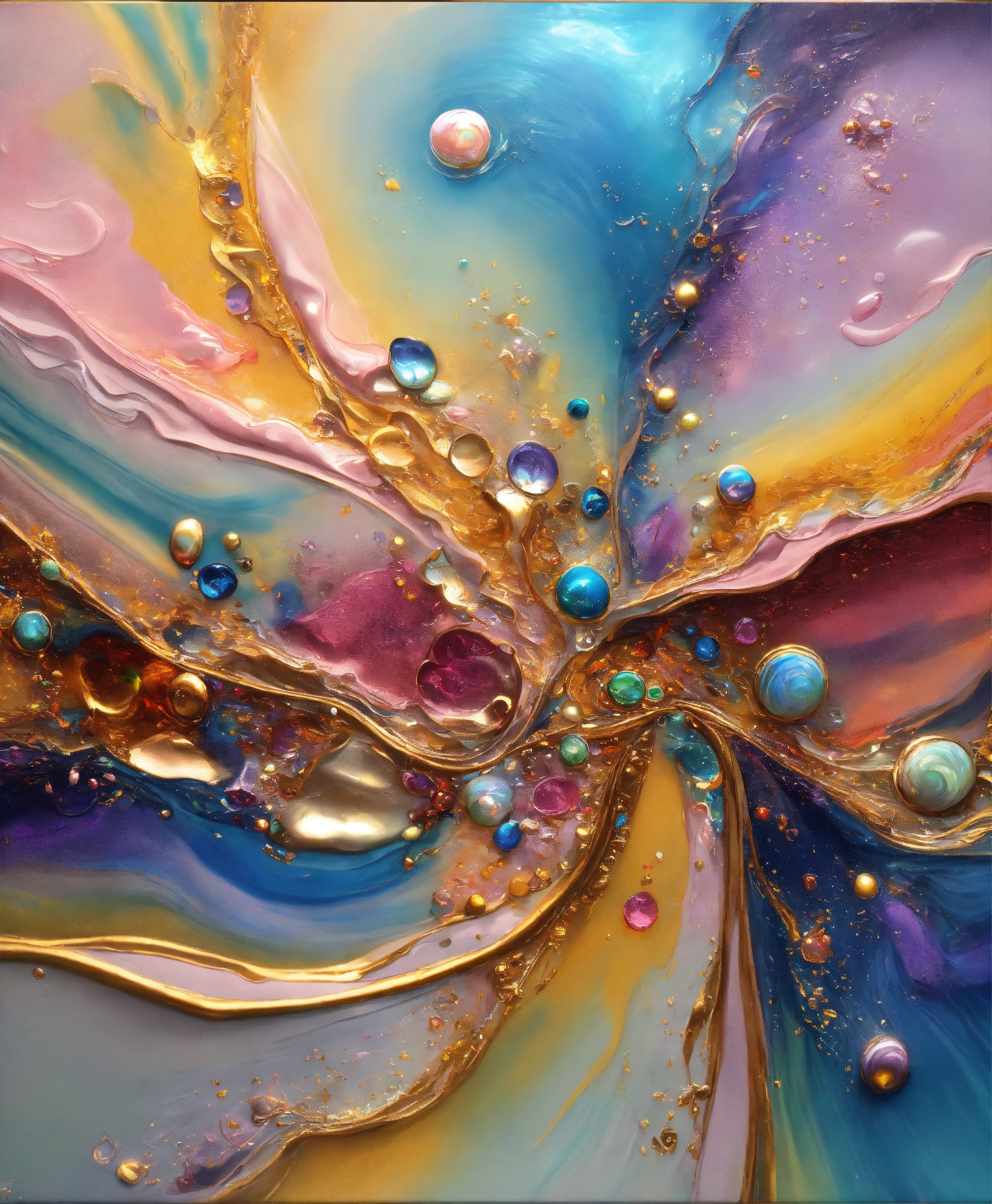 Lexica - Colorful abstract painting oil and water complex complicated ...