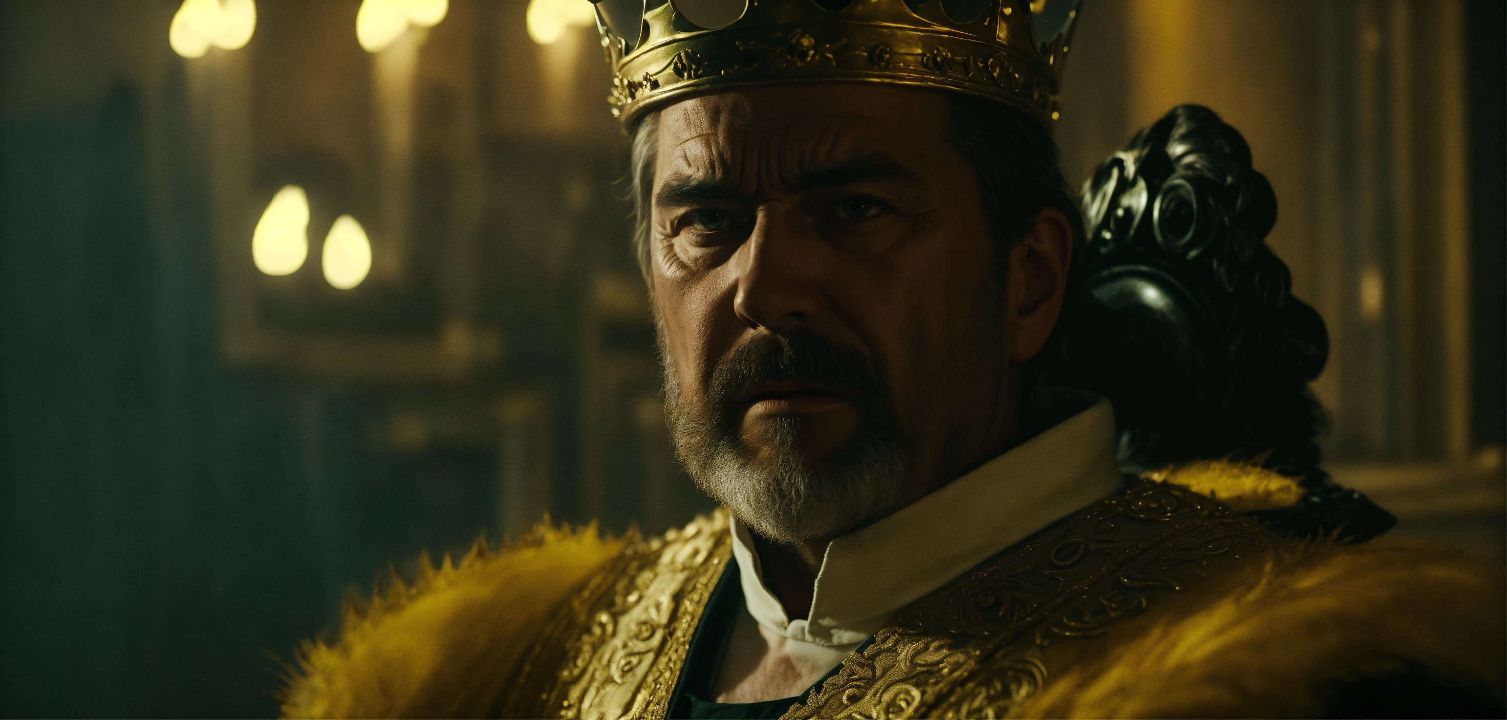 Lexica - A evil portrait of a cruel and angry King waiting for someone ...