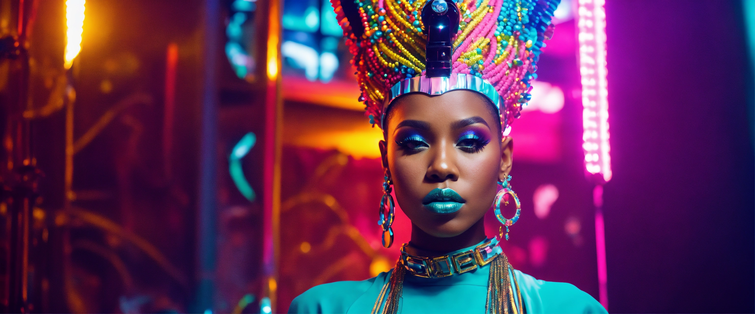 Lexica - A beautiful black female rap artist all pastel sleek ...