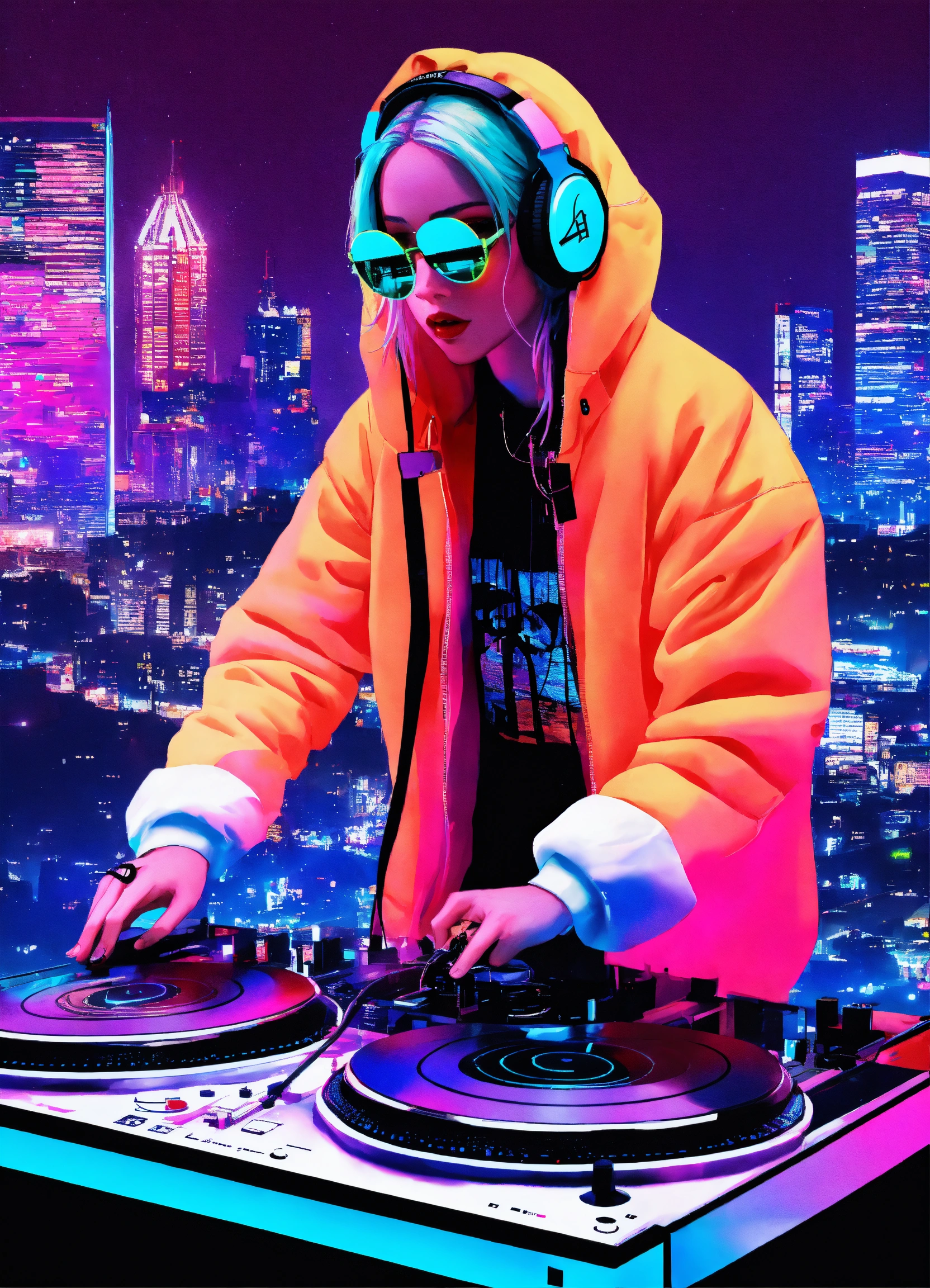 Lexica - DJ Rudolph, city skyline, Billie Eilish neon aesthetics ...