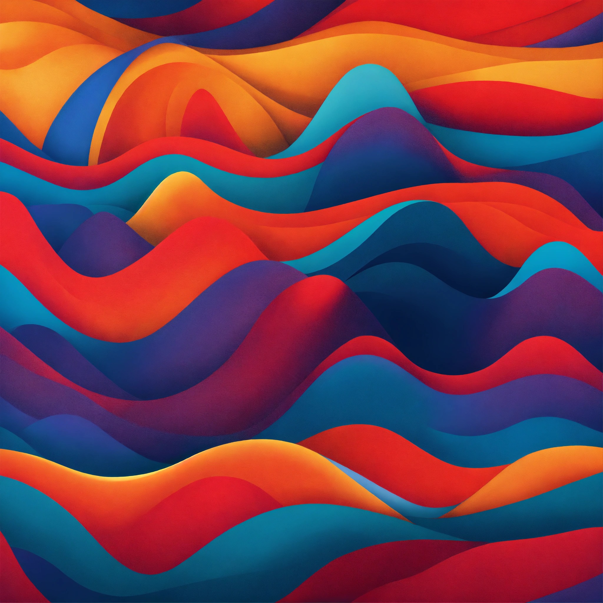 Lexica - Geometric shapes flowing waves smooth with vibrant primary colors