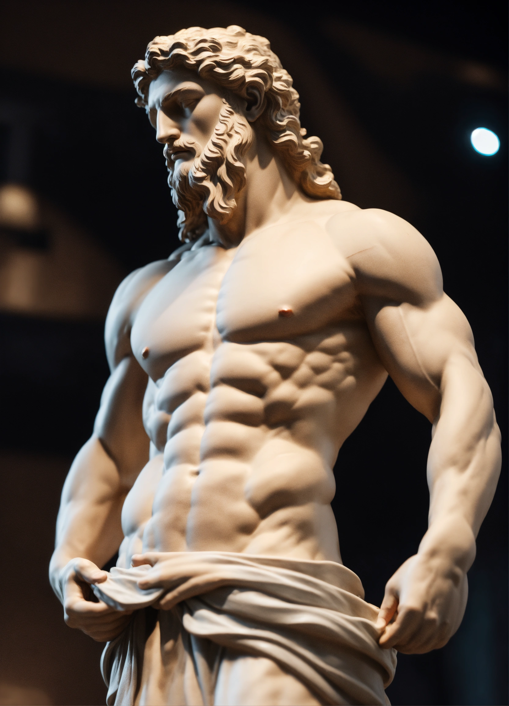 Lexica - Simple muscular greek god statue with middelparting hair with ...