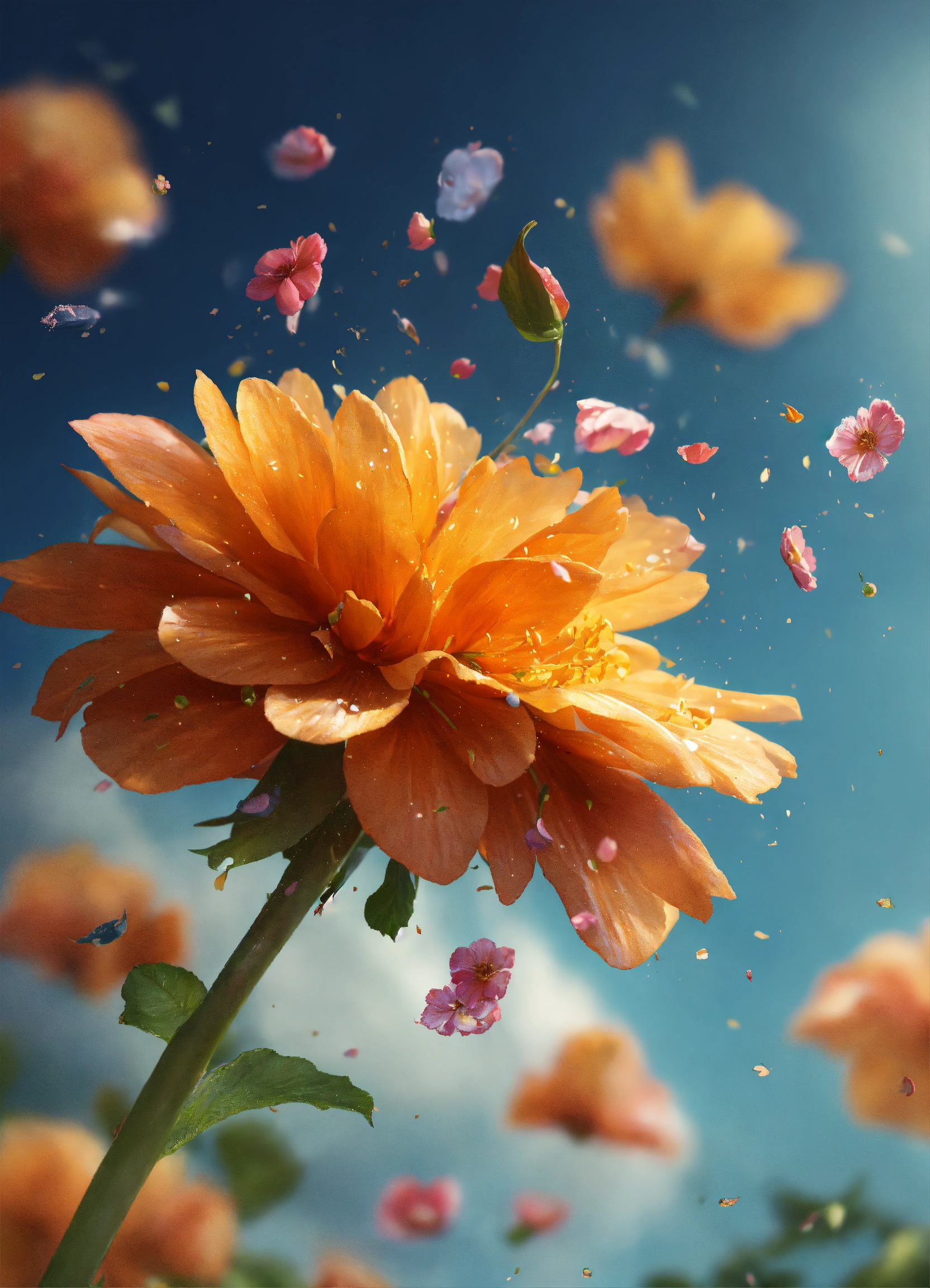 Lexica - Flowers falling from the top, realistic pictures